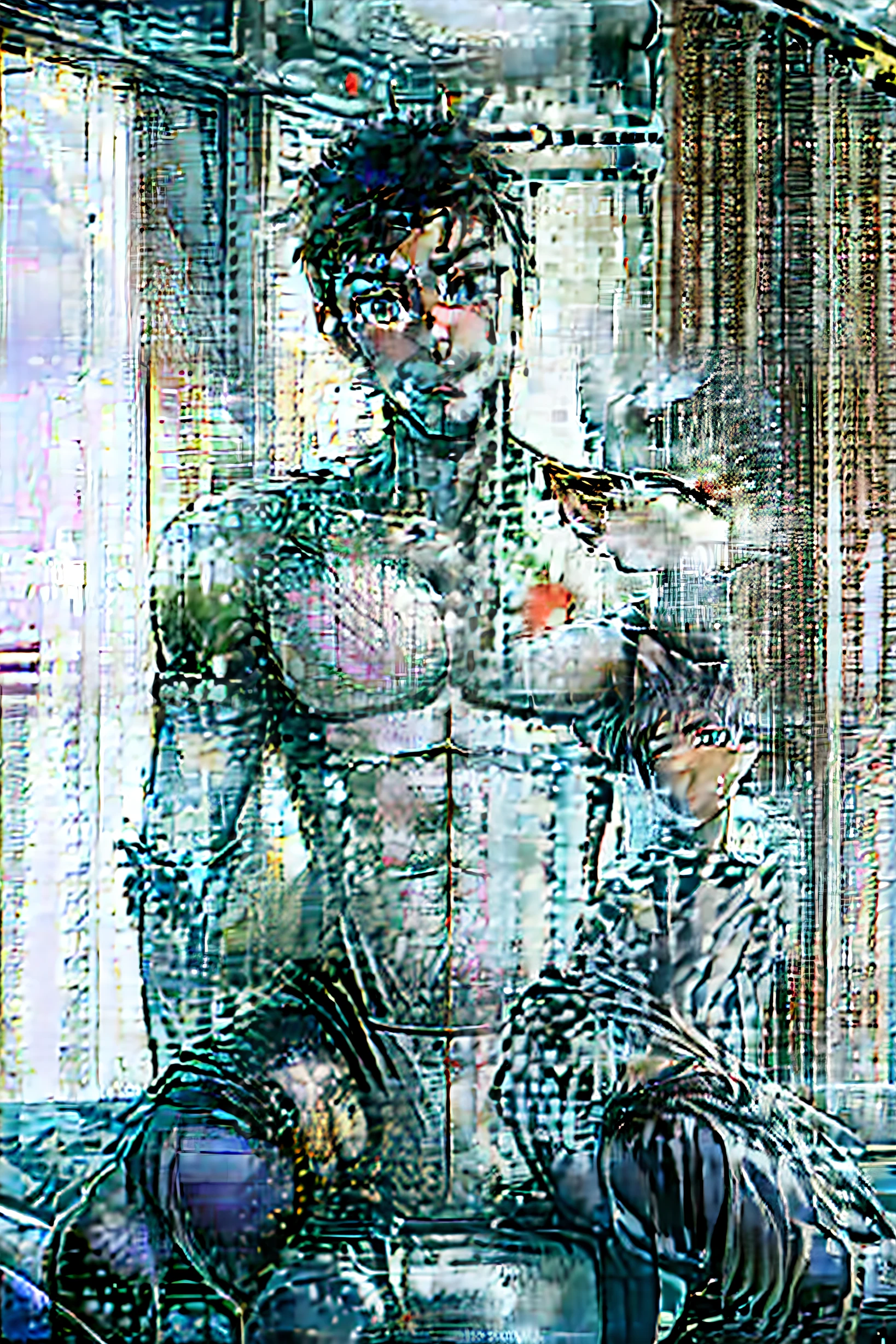 coyote,young man,Libido boy,Gray hair,Blue fur,The abdomen has abdominal muscles,Human male characteristics,Plump buttocks,duck sitting,on top of the bed,inside in room,precocity,Watching from behind,Butt up,The fuselage has a translucent milky white viscous liquid, jockstrap