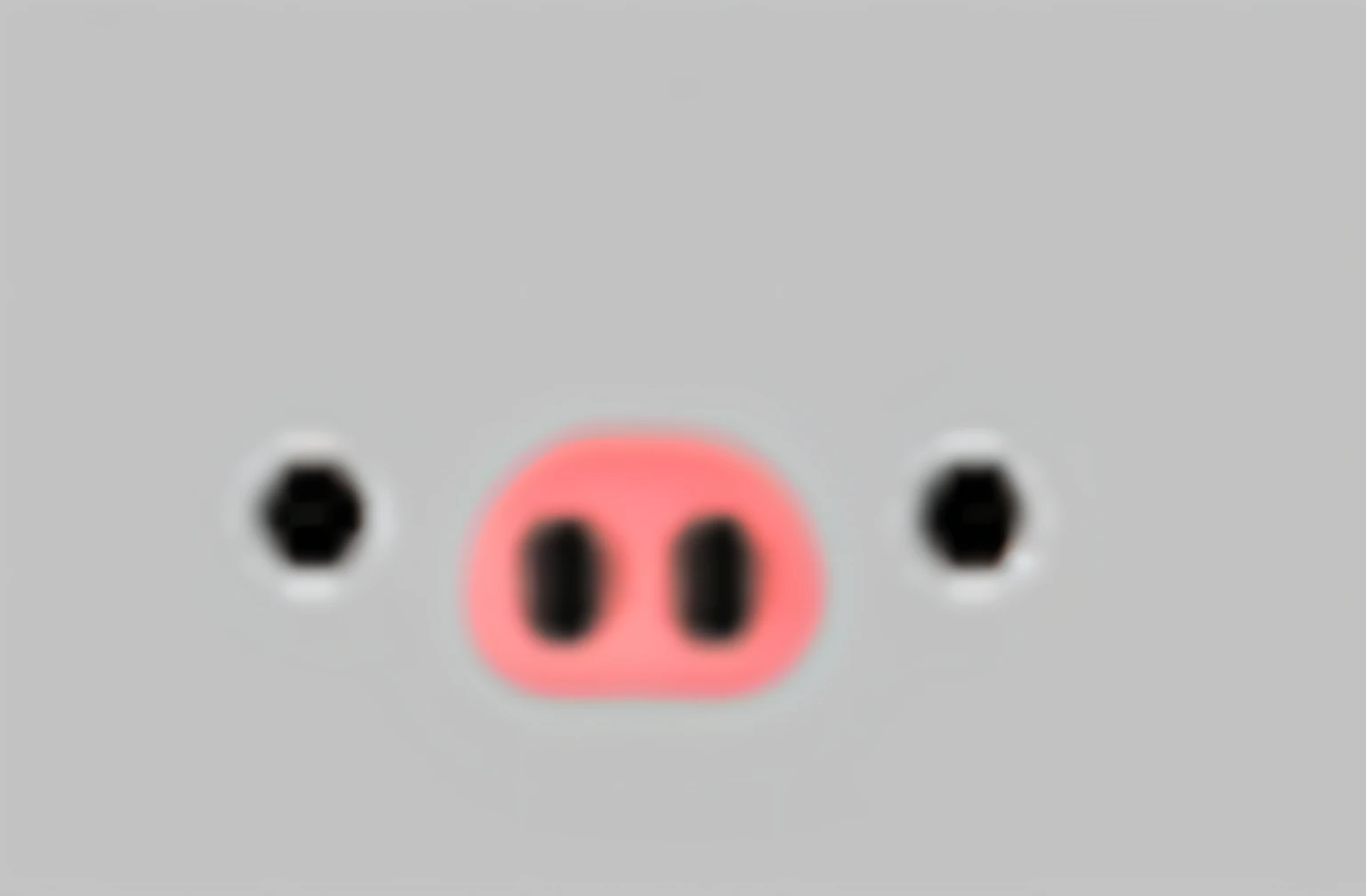 Close up of pink pig face and black eyes, Pig's Nose, half pig, A pig, Pig, discord emoji, tpose, discord profile picture, Pig pig pig, piggy, robotic pig, sad kawaii face, Pink nose, pigs, long pointy pink nose, with small nose, resin, Danbru, Sadness Face, piglet