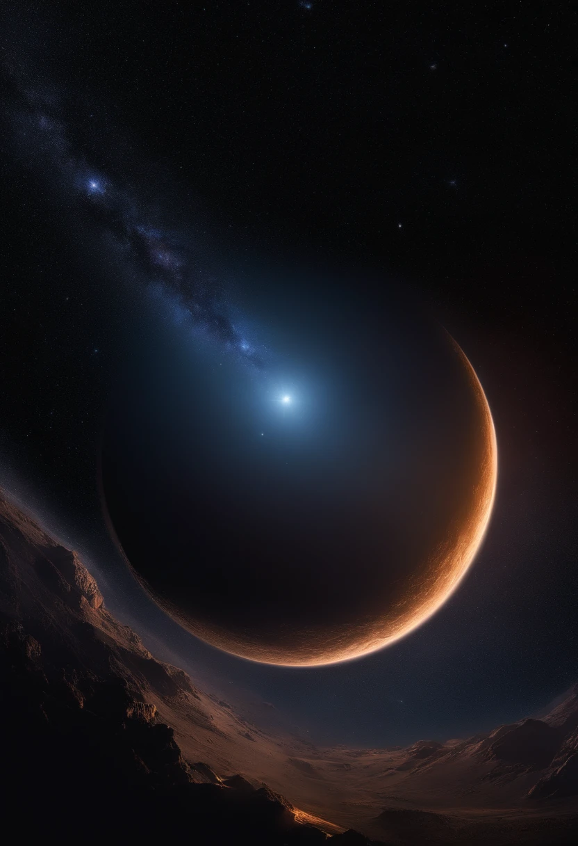 universe, Numerous stars, Dark Night, A small asteroid that shines brightly, Highest quality