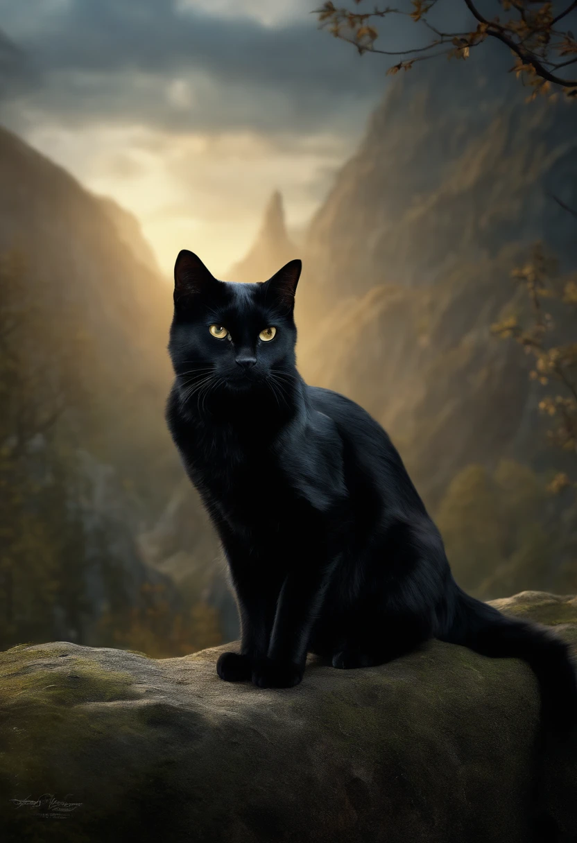 "a small black cat, raven wings, sharp talons, (best quality, highres:1.2), (ultra-detailed, realistic:1.37), matte painting, dark fantasy style, vivid colors, dramatic lighting"