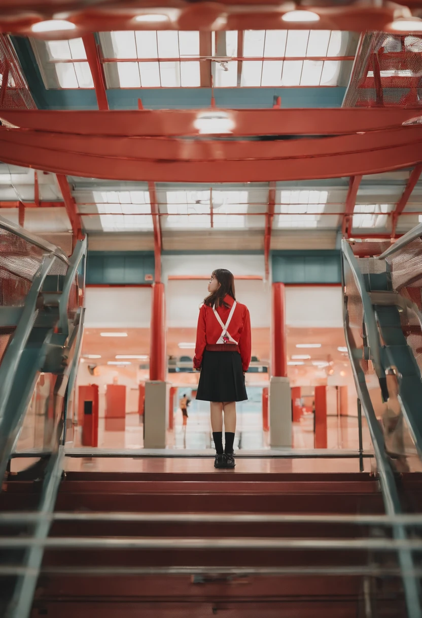 Inside the gymnasium、a junior high school student、japanes、My cheeks are red、校服