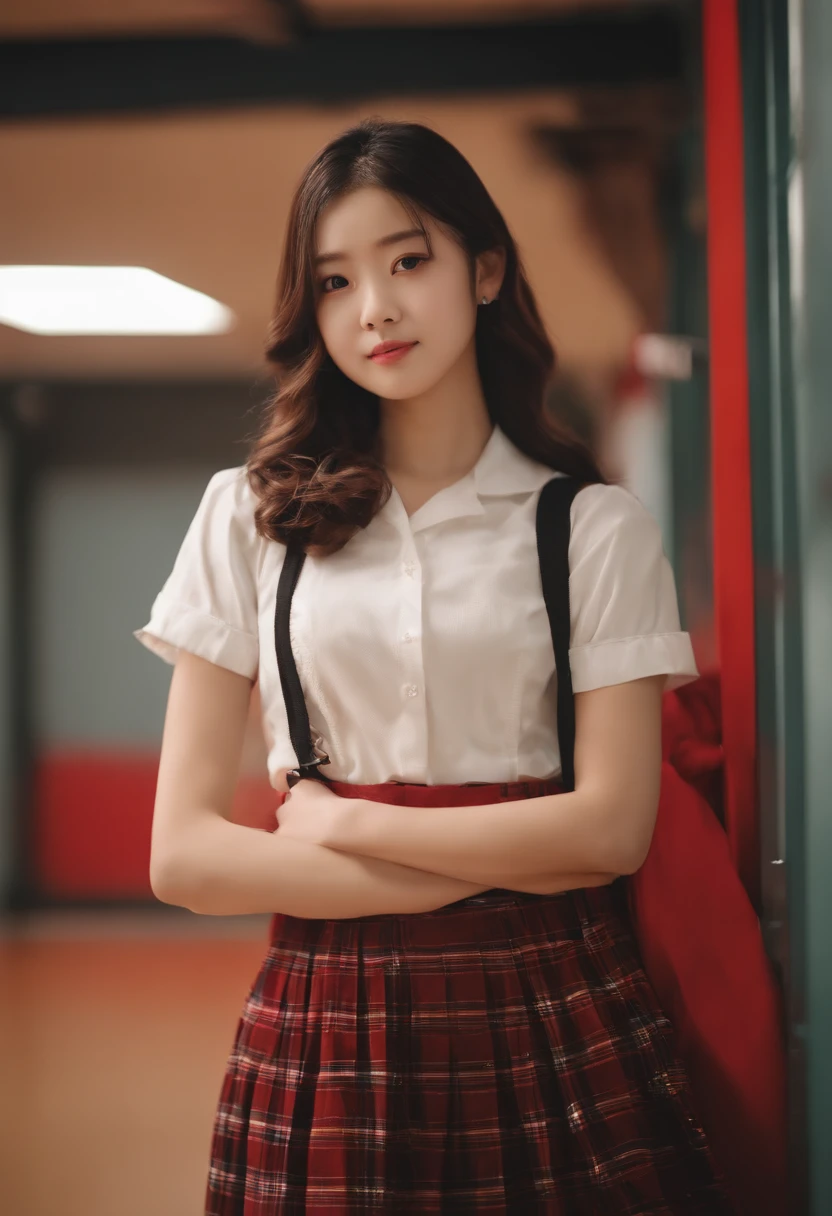 Inside the gymnasium、a junior high school student、japanes、My cheeks are red、校服