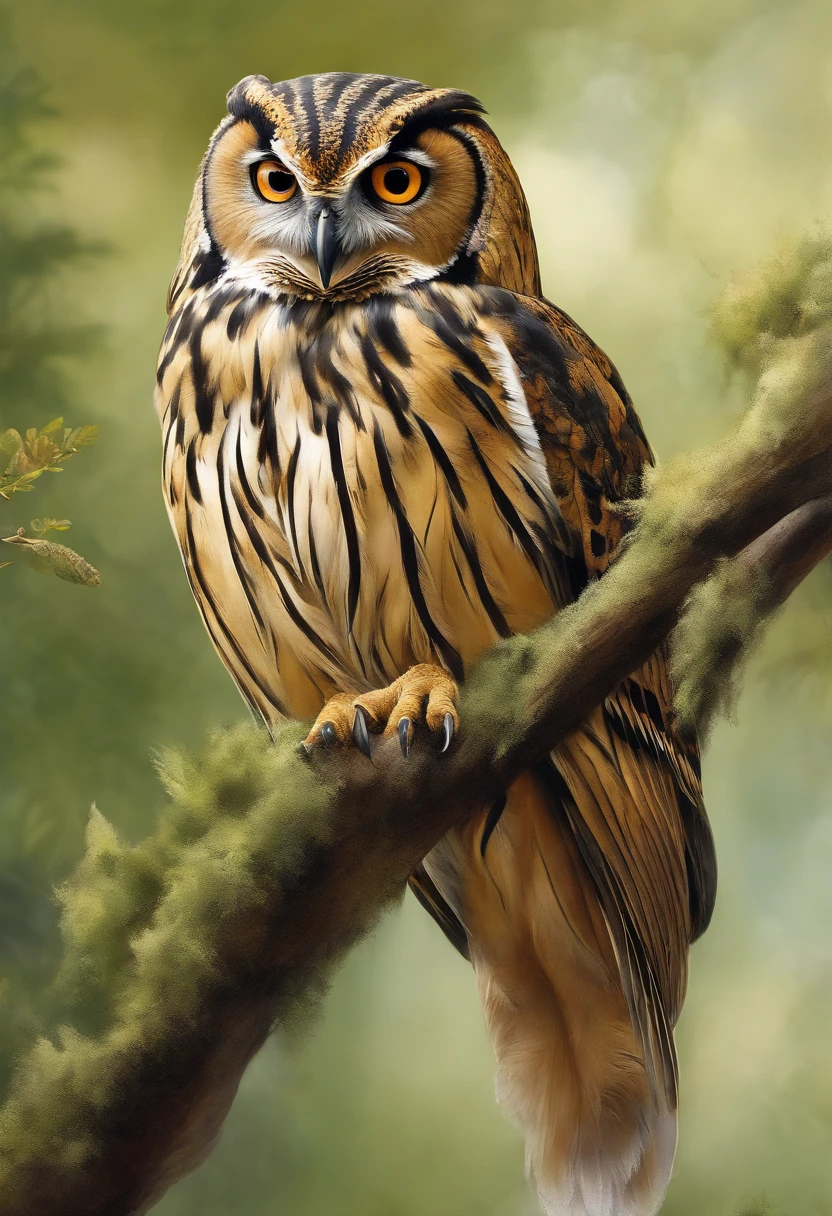 (best quality,ultra-detailed)A snake with the head of an owl,(watercolor,painted with watercolor),(vivid colors:1.1),(fine lines,delicate brushstrokes),(detailed feathers),(striking eyes),(whimsical),(dreamlike),(mysterious),(contrast of light and shadow),(ethereal),(subtle transition of colors),(harmonious composition),(soft and gentle),(lush greenery),(serene background),(captivating),(surreal),(subtle magic),(intricate)(graceful movement)