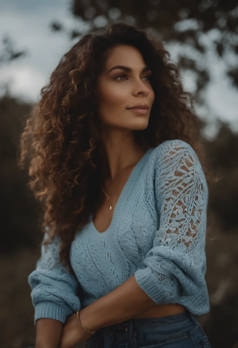 fotorrealista, best quality, hiper detalhado, Beautiful woman, pequeno, Hispanic, Feiticeira Escarlate,  Peitos de copo B,foto selfie, parte superior do corpo, sozinho, wearing blue lace sweater Analog style, Olhando para o Viewer, textura da pele, filmic grain, fechar para cima, ultra high-resolution, Melhor sombra, .RAW, LUT do instagram