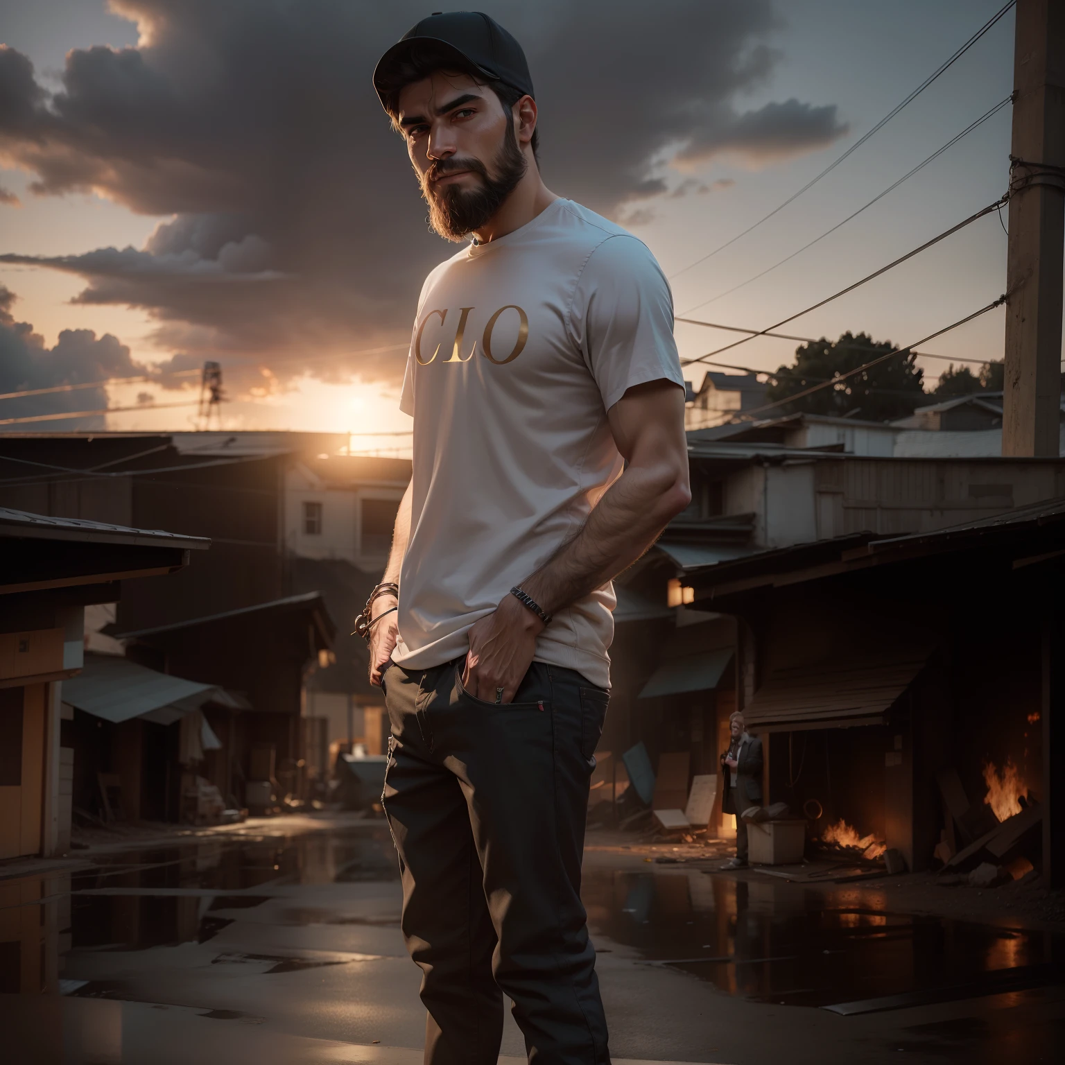 Change background hdr quality , change clothes, beard