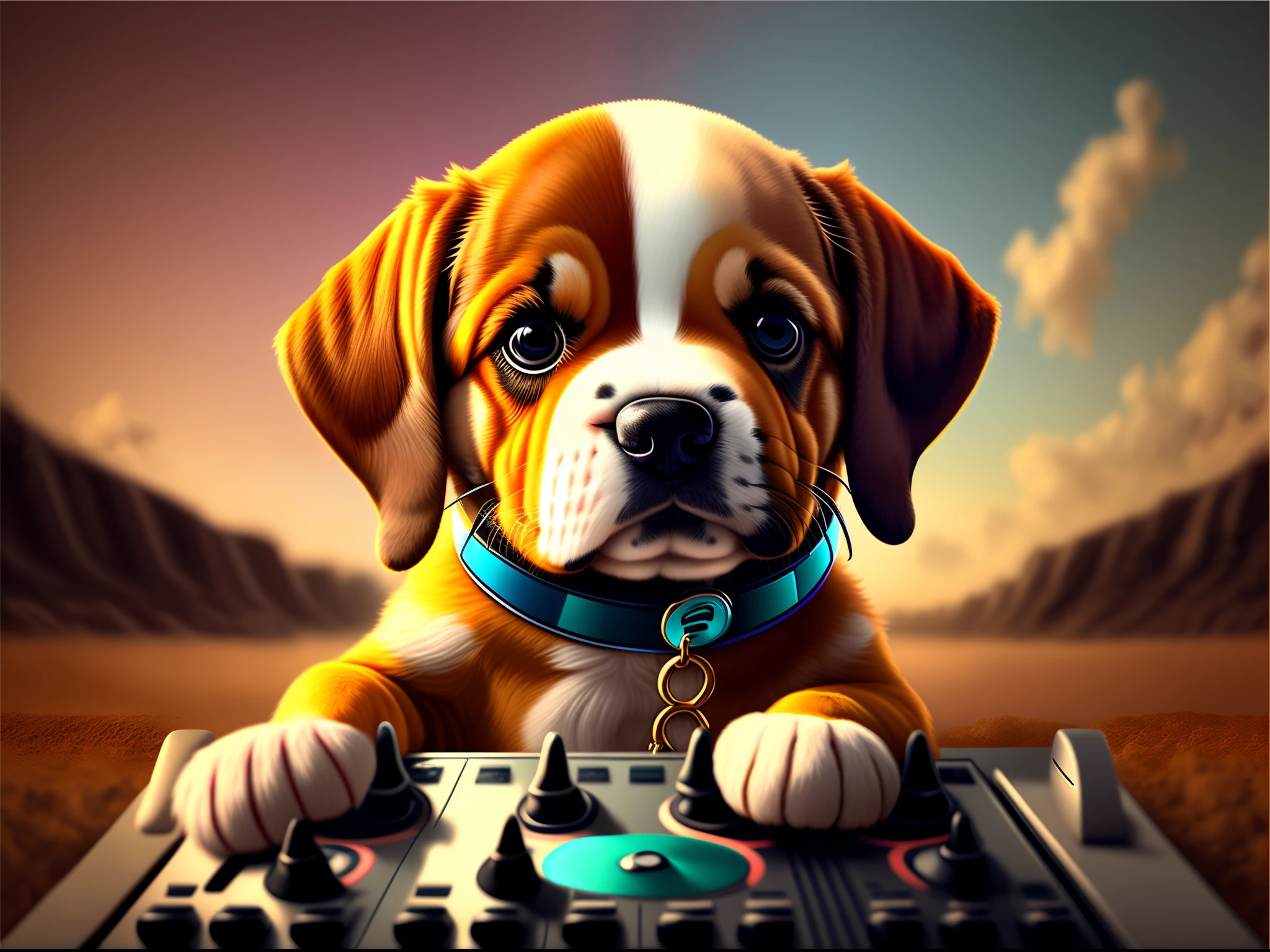 Rock puppy，Rock，DJ，o cachorrinho