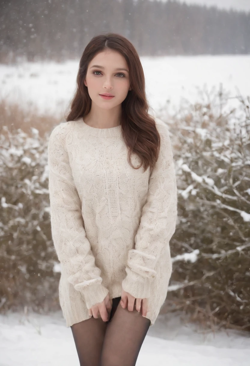 Best quality,Highly detailed,Masterpiece,Ultra-detailed,Bare with thighs,Winters,snow landscape,Beautiful girl,lacepantyhose,Random color,long sweater,围巾,depth of fields,Real light,Ray traching,OC renderer,UE5 renderer,Hyper-realistic,best qualtiy,8K,Works of masters,super-fine,Detailed pubic hair,Correct anatomy, full bodyesbian