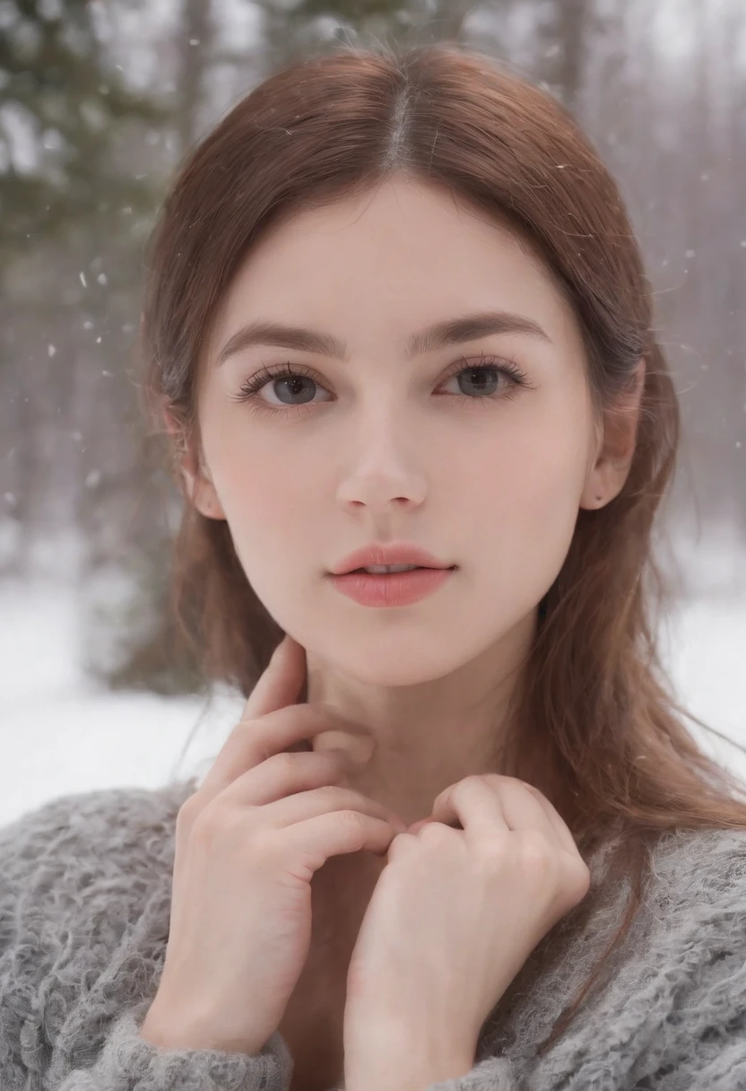 Best quality,Highly detailed,Masterpiece,Ultra-detailed,Bare with thighs,Winters，snow landscape，Beautiful teenage girl，lacepantyhose，Random color，long sweater，围巾，depth of fields，Real light，Ray traching，OC renderer，UE5 renderer，Hyper-realistic，best qualtiy，8K，Works of masters，super-fine，Detailed pubic hair，Correct anatomy, full bodyesbian