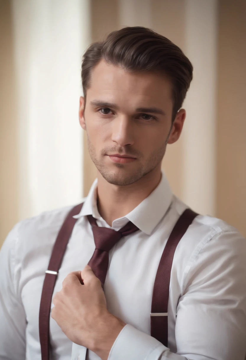 Man in a shirt, Ties and suspenders, elegan, Wedding preparations