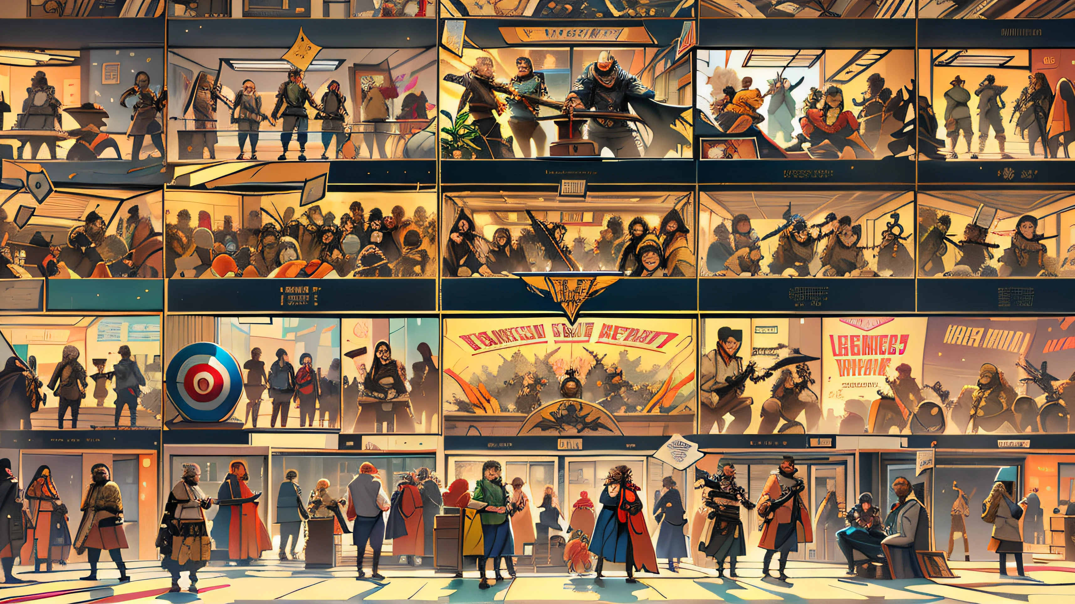 (Best picture quality, 4k, ultra high definition, classic masterpiece, very detailed, award-winning work, ultra high quality, full of legendary storytelling. Naruto character, Pirate King character, Avengers League character, Douluo Continent character, various classic film and television anime characters, epic moments, mercenary corps, scenes with over 100 people, magnificent army, epic sense, clear details, logical)