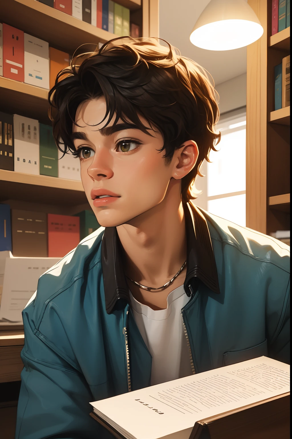 Noah Centineo, en la biblioteca, retrato hd