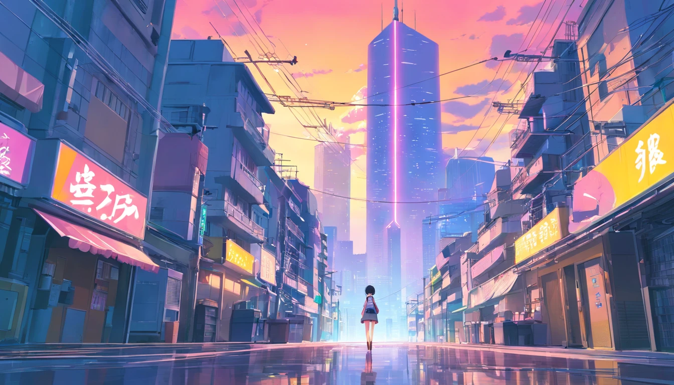 anime style cyberpunk city, vivid colours, anime background art, anime countryside landscape, beautiful anime scenery, anime background, anime landscape wallpaper, anime scenery concept art, anime landscape, anime scenery, anime beautiful peace scene, background artwork, beautiful anime scene, scenery artwork, anime nature wallpap, anime art wallpaper 8 k, anime art wallpaper 4 k