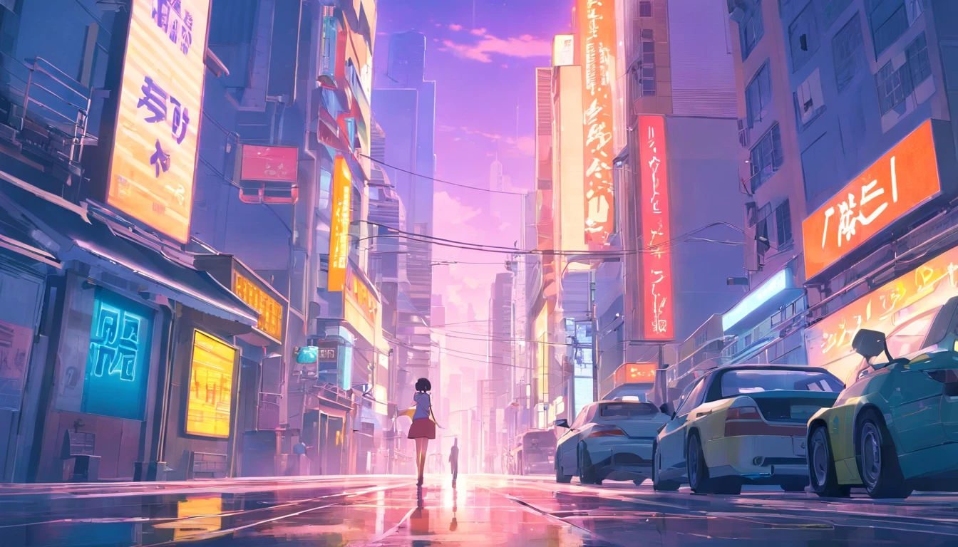 anime style cyberpunk city, vivid colours, anime background art, anime countryside landscape, beautiful anime scenery, anime background, anime landscape wallpaper, anime scenery concept art, anime landscape, anime scenery, anime beautiful peace scene, background artwork, beautiful anime scene, scenery artwork, anime nature wallpap, anime art wallpaper 8 k, anime art wallpaper 4 k