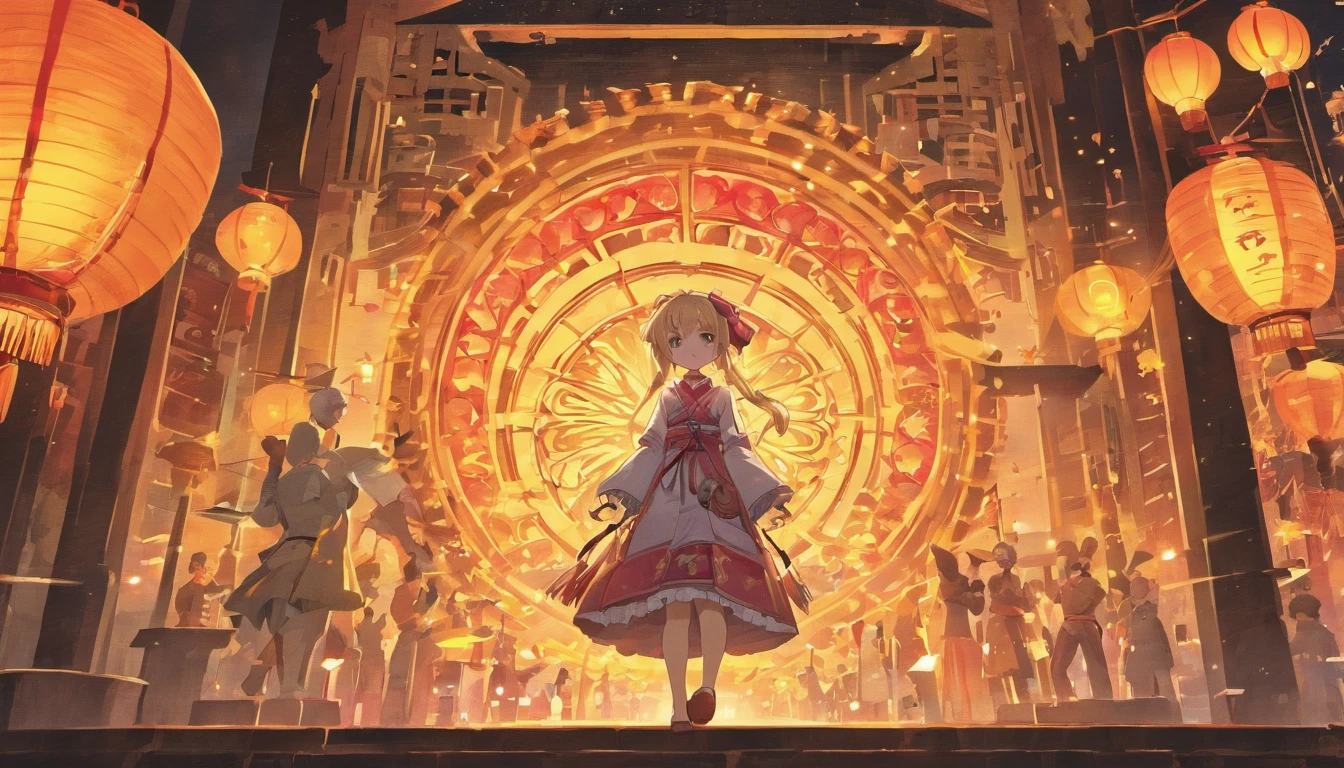 Mid-Autumn Festival、Moon、themoon、Star of the Sun、Mooncake stalls、Concert、band、fire works、UAVs、environment friendly、tradit、celebrating、enviroment、The villagers、Plaza、Bamboo lanterns、the night、celebrating、Artistically、device、decor、castoff、save、resource,high definition resolution