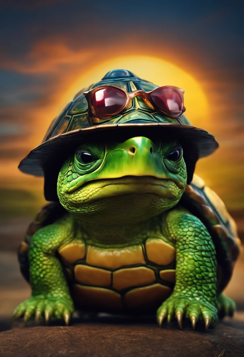Rock，DJ，anthropomorphic turtle，o cachorrinho