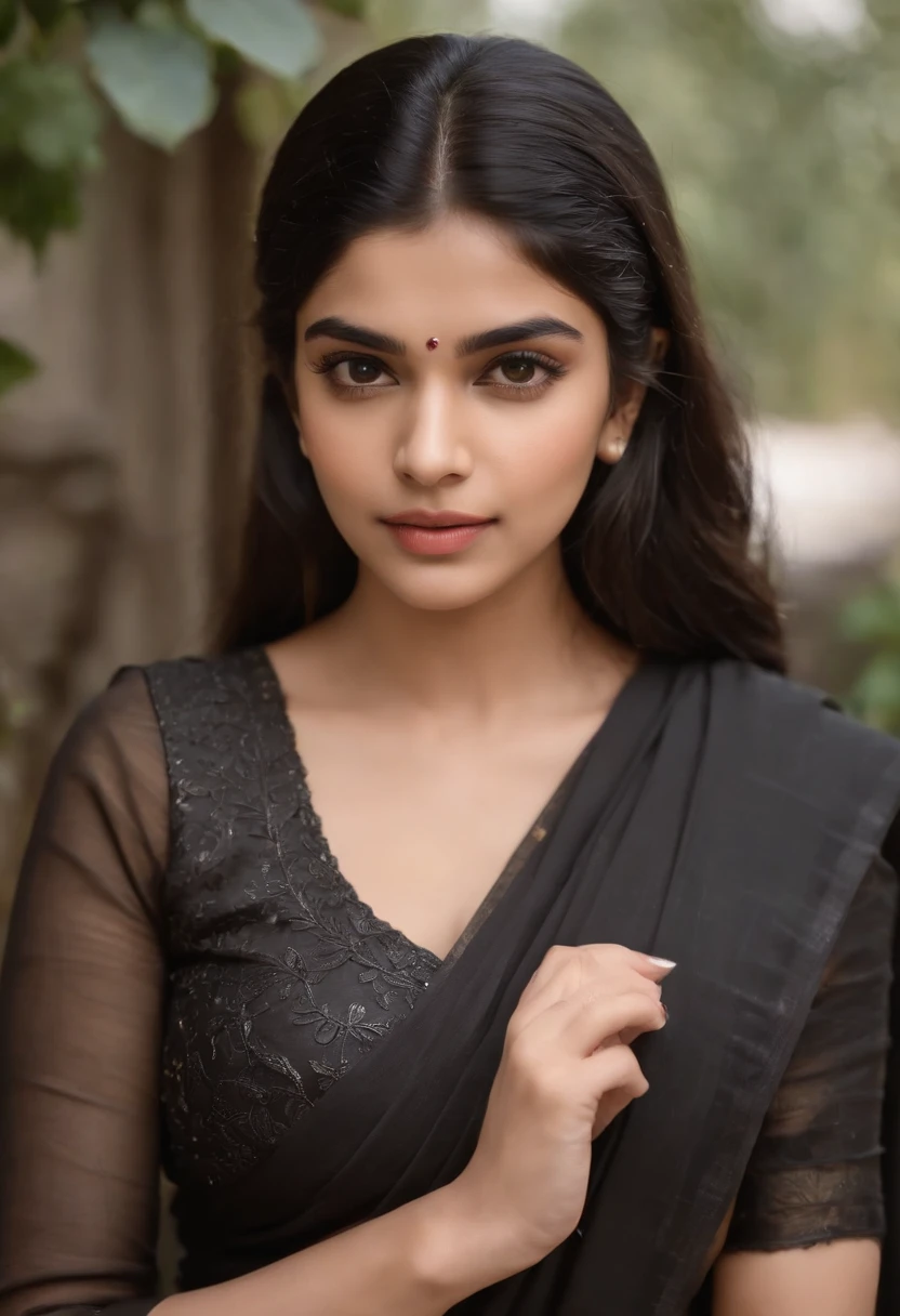 khushi kapoor doppelganger in a black saree