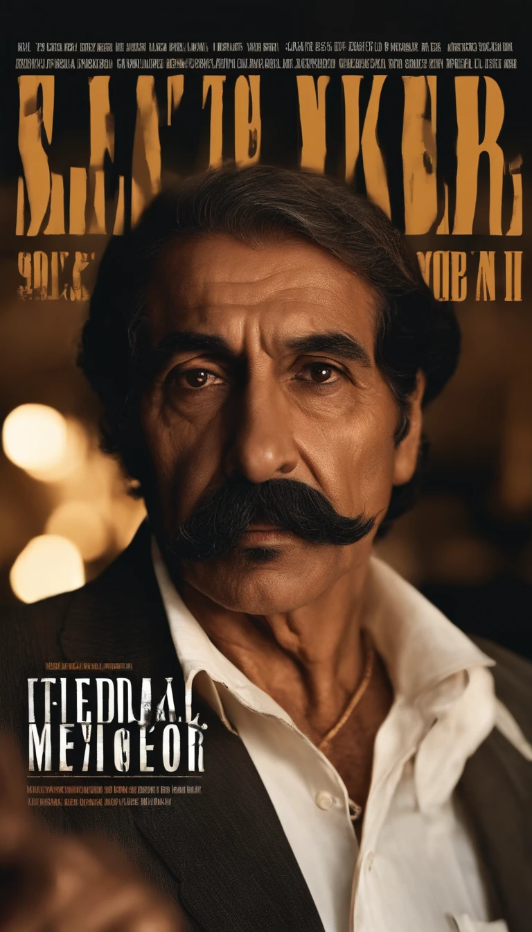 homem com 66 anos bigode mexicano, serial killer, in prison, vista das grades, de longe