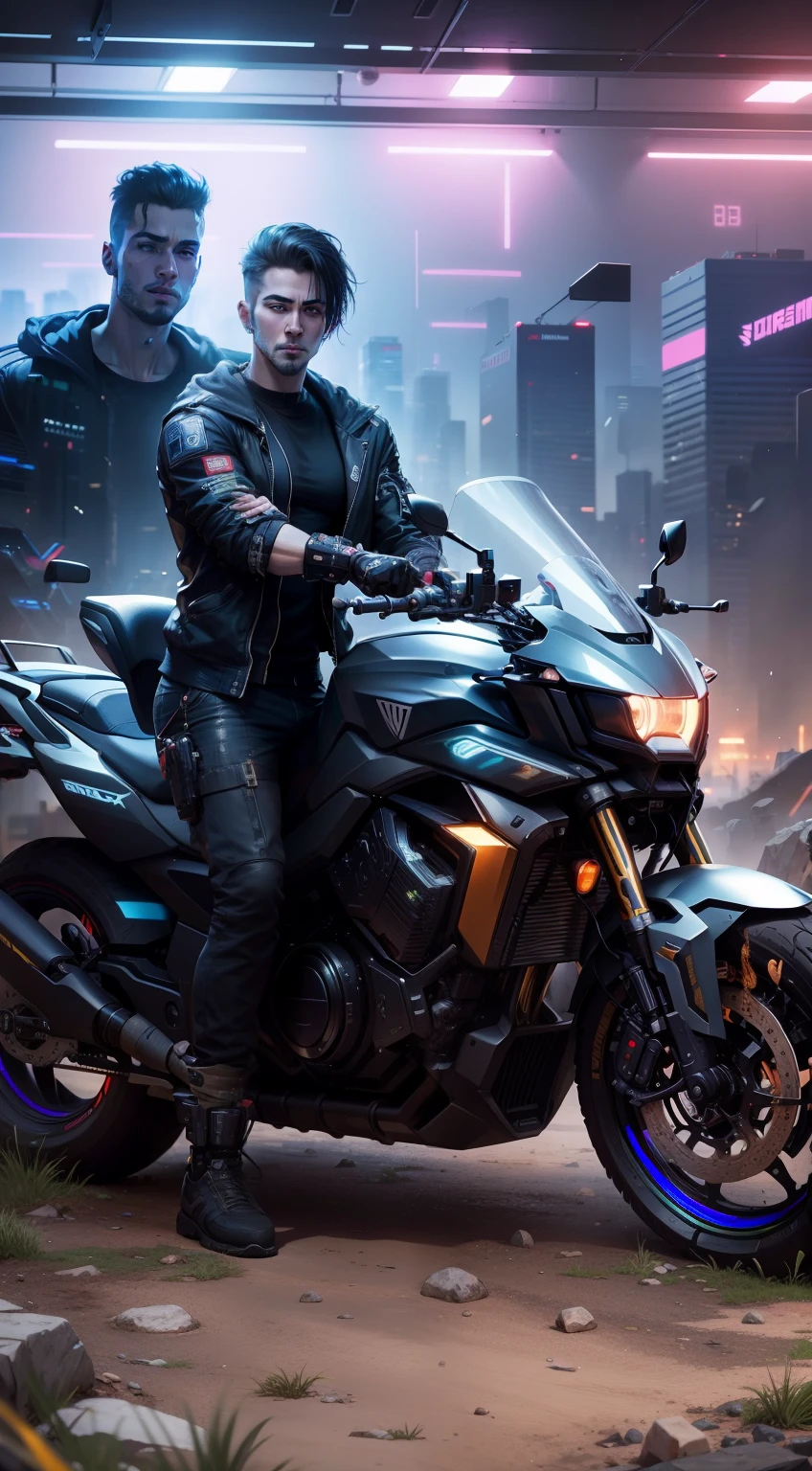 Cyberpunk handsome boy realisticall face 8k ultra