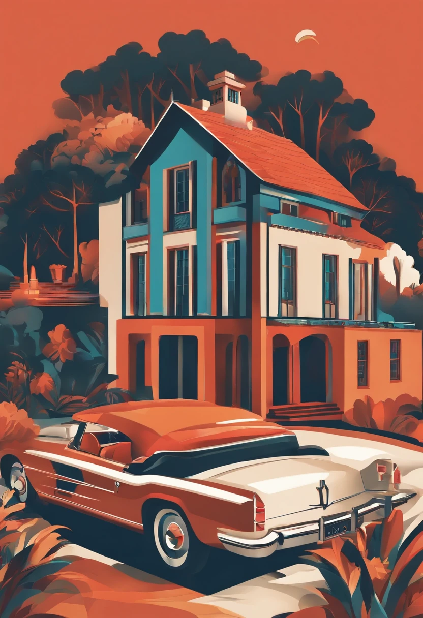 an iconic, artistic logo design for a house or room