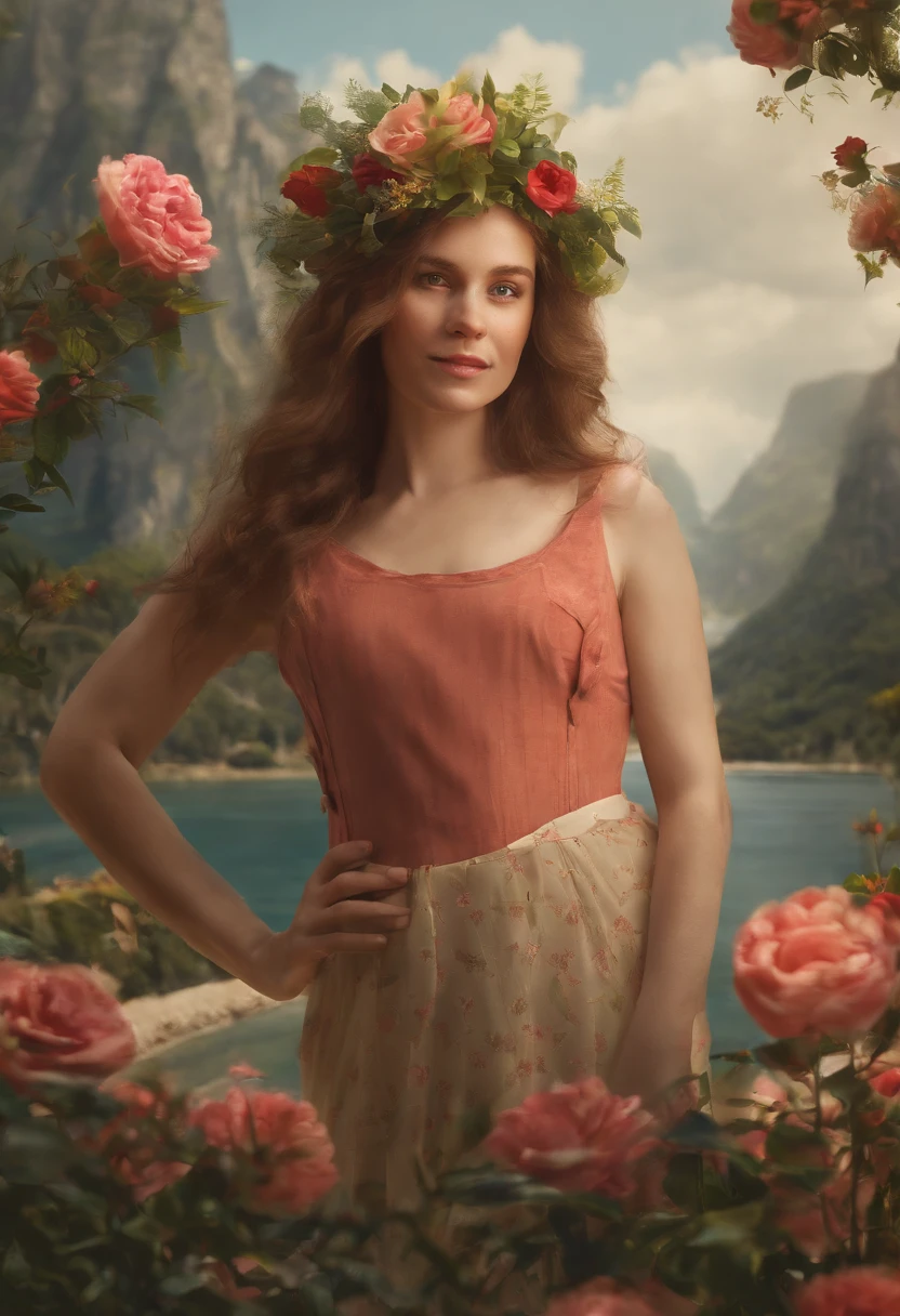 FAMILY ON VACATION, CHILDREN PLAYING AROUND, FAMILY, LOVE, FLOWERS, NATURE, head and shoulders portrait, 8k resolution concept art portrait by Greg Rutkowski, Artgerm, WLOP, Alphonse Mucha dynamic lighting hyperdetailed intricately detailed Splash art trending on Artstation triadic colors Unreal Engine 5 volumetric lighting", K, CAUCASIAN, BLUE EYES, Italy