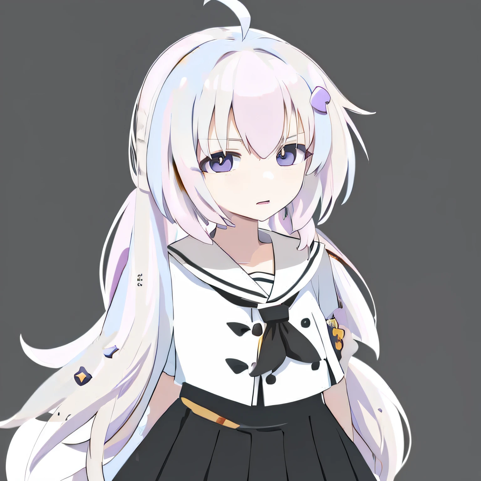 Anime girl with long hair, white shirt and black skirt, Blonde anime girl with long hair, portrait of cute anime girl, vector shaded anime, Anime girl with long hair, up of young anime girl, in an anime style, cute anime waifu in a nice dress, anime style character, Girl with white hair, cel - shaded art style, Portrait of an anime girl
