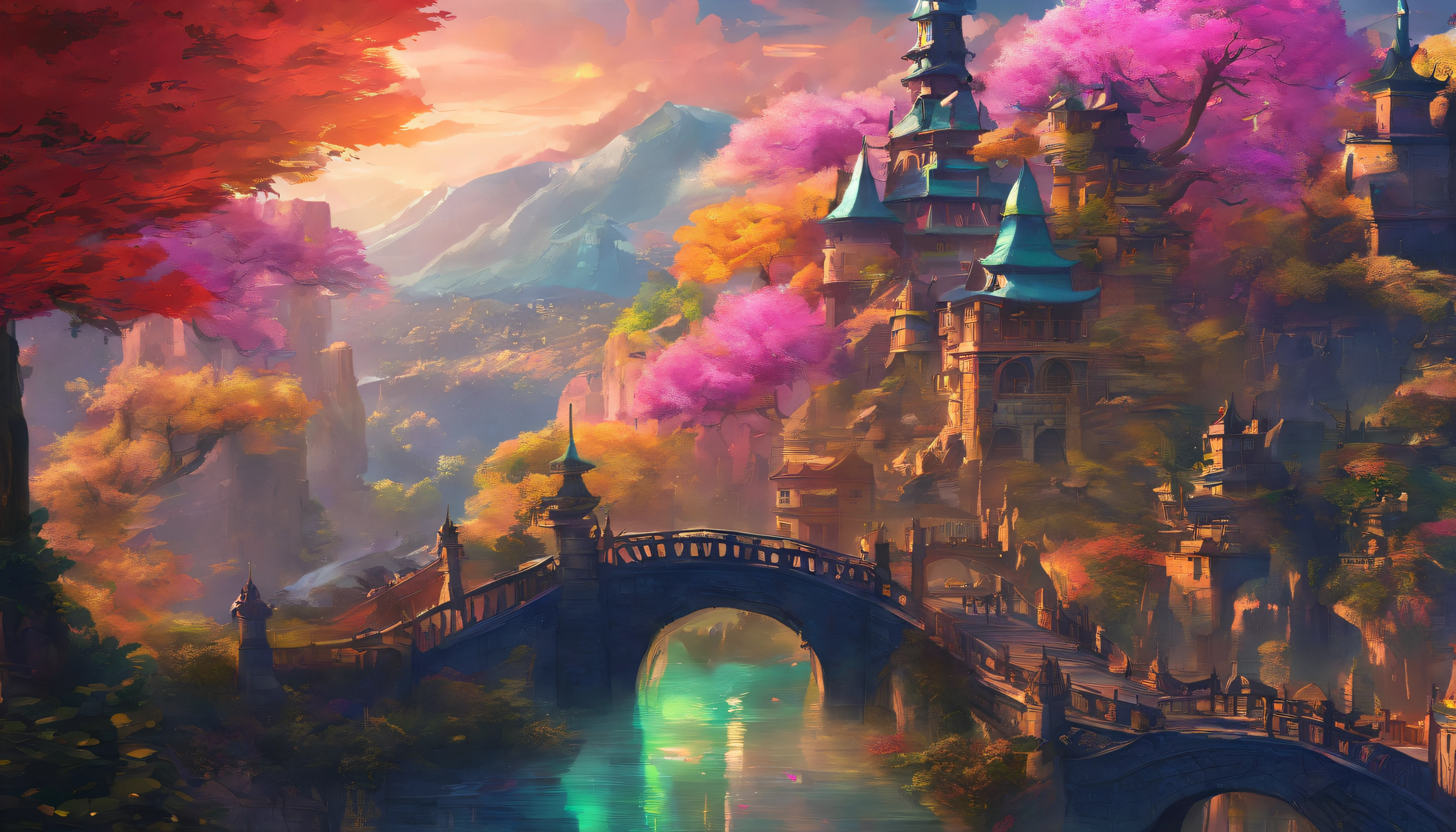 anime style cyberpunk city, vivid colours, anime background art, anime countryside landscape, beautiful anime scenery, anime background, anime landscape wallpaper, anime scenery concept art, anime landscape, anime scenery, anime beautiful peace scene, background artwork, beautiful anime scene, scenery artwork, anime nature wallpap, anime art wallpaper 8 k, anime art wallpaper 4 k
