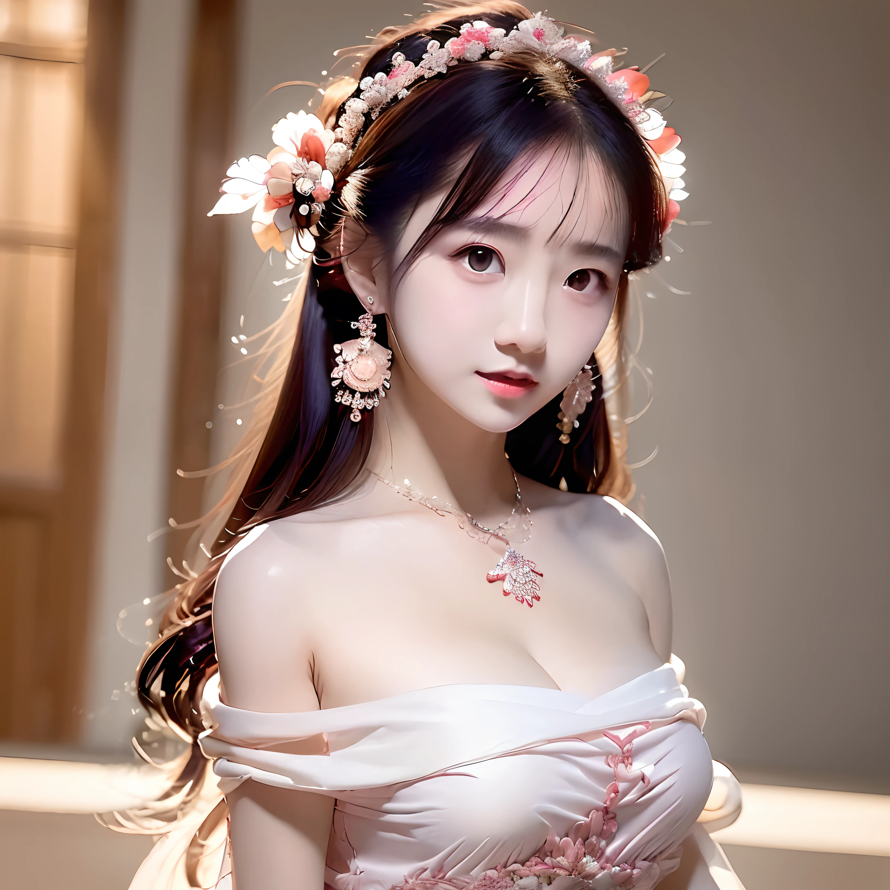 Best Quality, masutepiece, hight resolution, 1girl in, china hanfu,Background of Chinese Architect, red scarf, Hair Ornament,Necklace, Jewelry,Beautiful face,Inserting a into the_Body, Tindall Effect,Photorealistic, Dark Studio, Rim lighting, two tone lighting,(High detailed skin:1.2), 8K UHD, Digital SLR, Soft lighting, High quality, Volumetric lighting, Candid, photograph, High resolution, 4K, 8K, Bokeh,Red Dress Girl