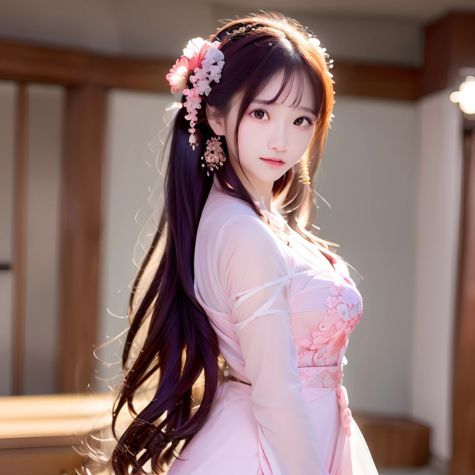 Best Quality, masutepiece, hight resolution, 1girl in, china hanfu,Background of Chinese Architect, red scarf, Hair Ornament,Necklace, Jewelry,Beautiful face,Inserting a into the_Body, Tindall Effect,Photorealistic, Dark Studio, Rim lighting, two tone lighting,(High detailed skin:1.2), 8K UHD, Digital SLR, Soft lighting, High quality, Volumetric lighting, Candid, photograph, High resolution, 4K, 8K, Bokeh,Red Dress Girl
