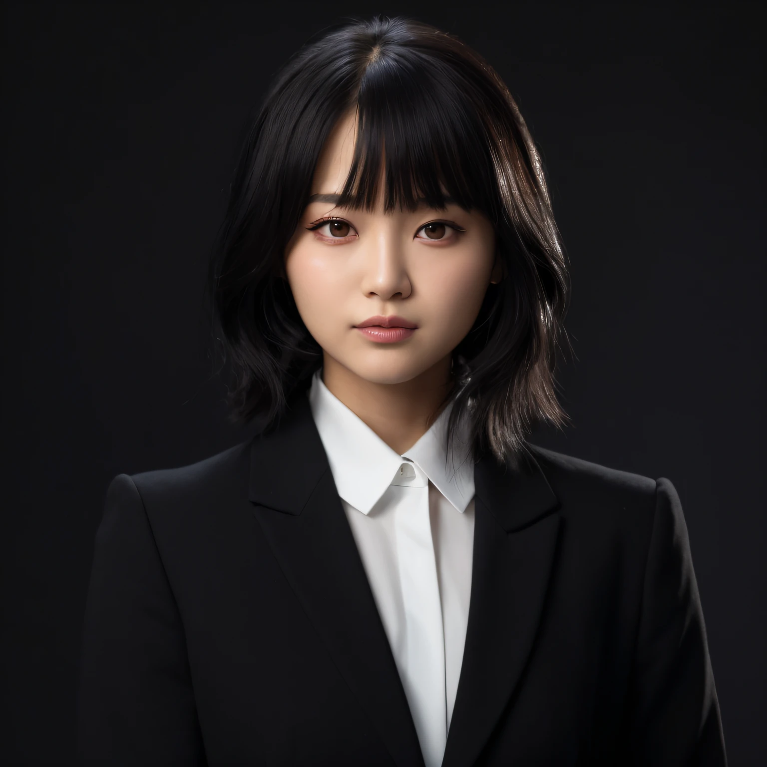 arafed woman in a black suit and white shirt posing for a picture, Portrait of female Korean idol, portrait of kpop idol, lee ji - eun, lee ji-eun, portrait of jossi of blackpink, headshot profile photo, park ji-min, Hwang Se - On, Choi Hong Hwa, female actress from korea, shin min jeong