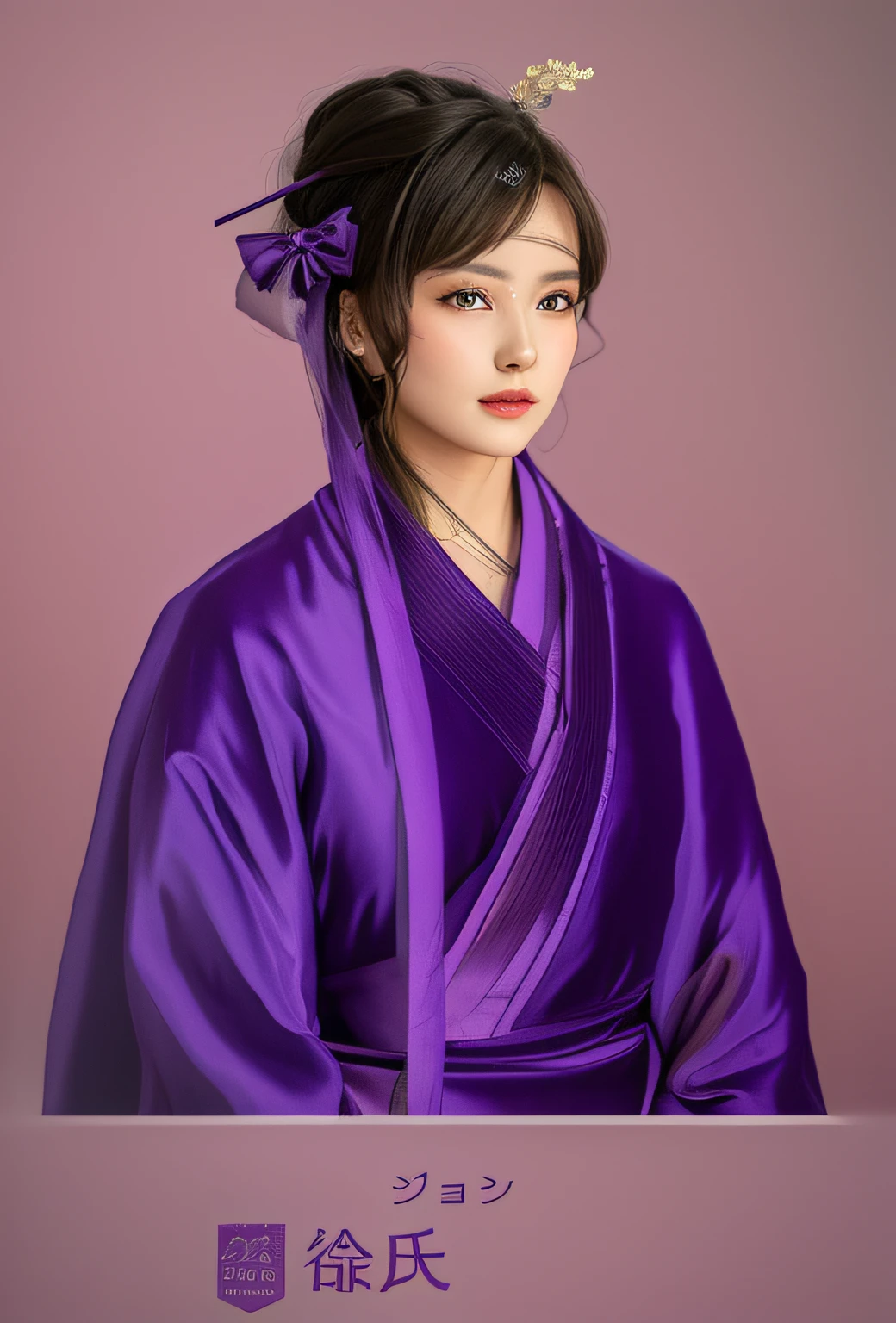 Woman in purple dress sitting
