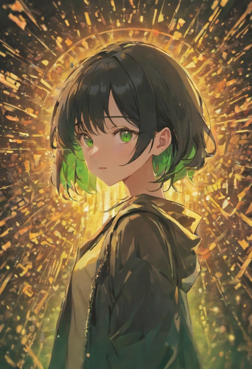 Beutiful girl  black hair green eyes