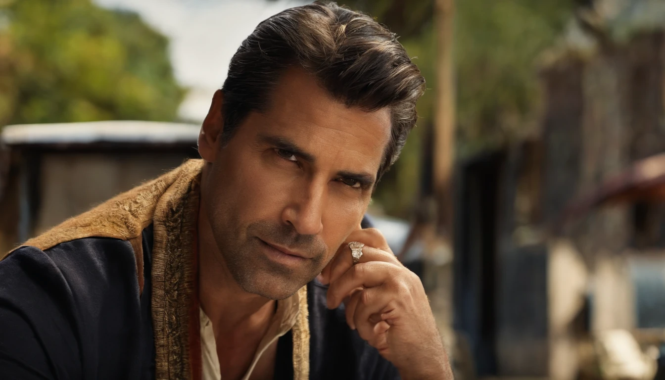 Face of 40-year-old man, rostro muy masculino mayor