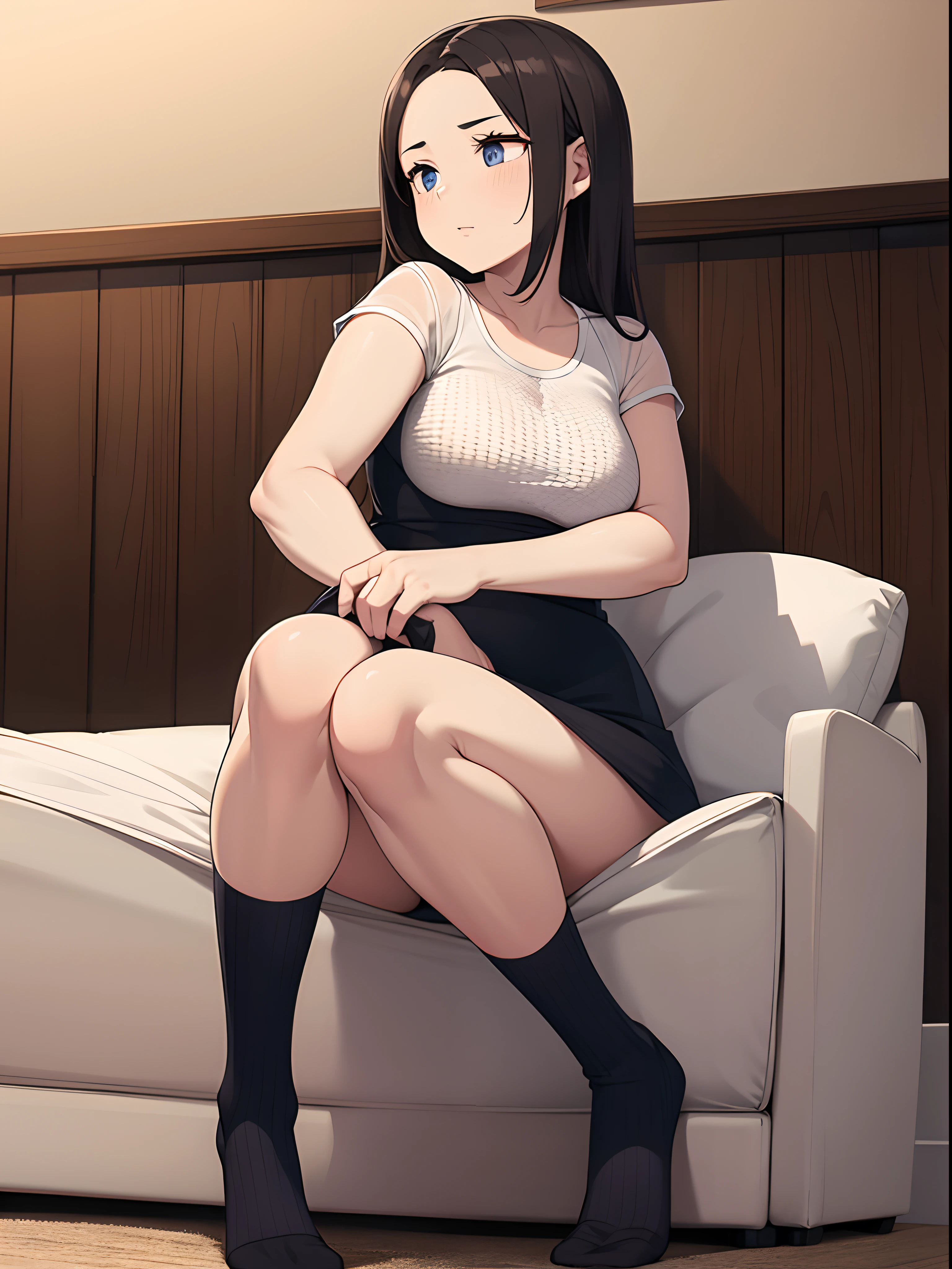 Beautiful woman in openwork socks