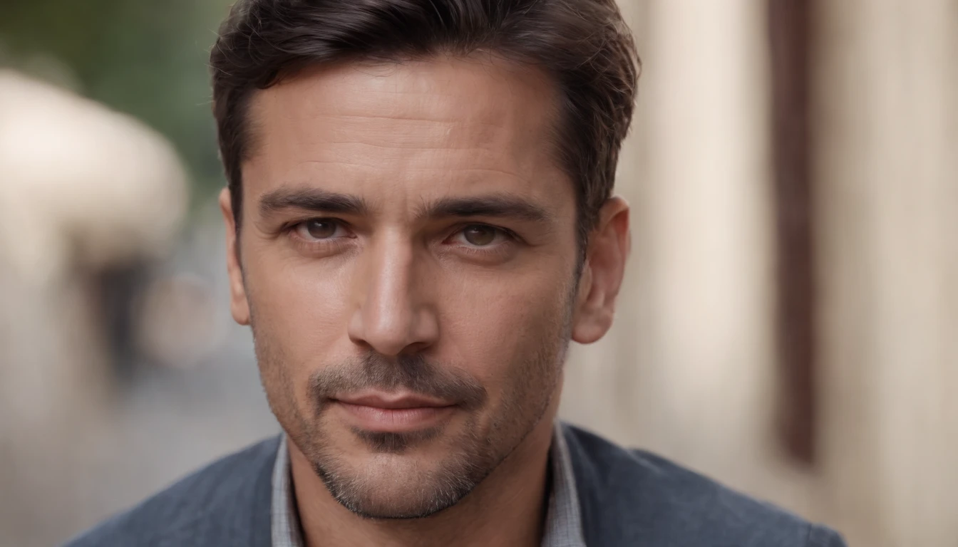 Face of 40-year-old man , sin barba, rostro muy masculino mayor