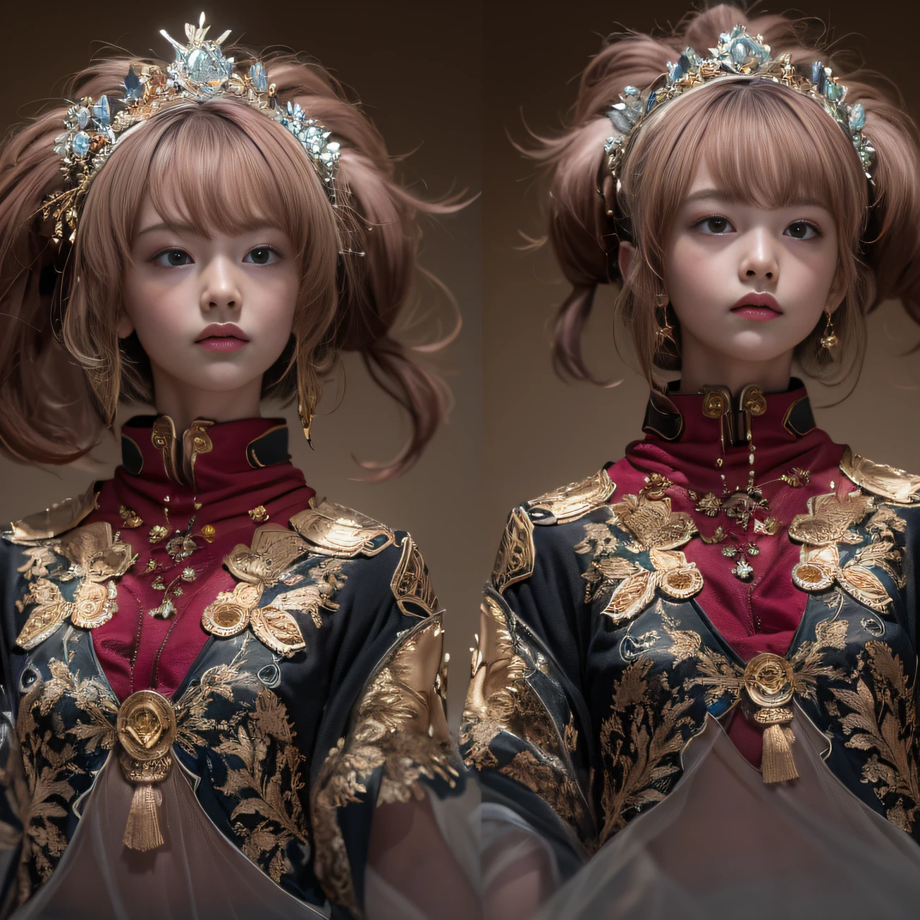 32K gradient glass texture（tmasterpiece，k hd，hyper HD，32K）Short burgundy hair，Short flowing hair，Onsen District，Flame Girl ，Yao Lang protector （realisticlying：1.4），Python pattern robe，Black gold master Kawashima work headdress，Snowflakes fluttering，The background is pure，Hold your head high，Be proud，The nostrils look at people， A high resolution， the detail， RAW photogr， Sharp Re， Nikon D850 Film Stock Photo by Jefferies Lee 4 Kodak Portra 400 Camera F1.6 shots, Rich colors, ultra-realistic vivid textures, Dramatic lighting, Unreal Engine Art Station Trend, cinestir 800，Hold your head high，Be proud，The nostrils look at people，Short burgundy hair