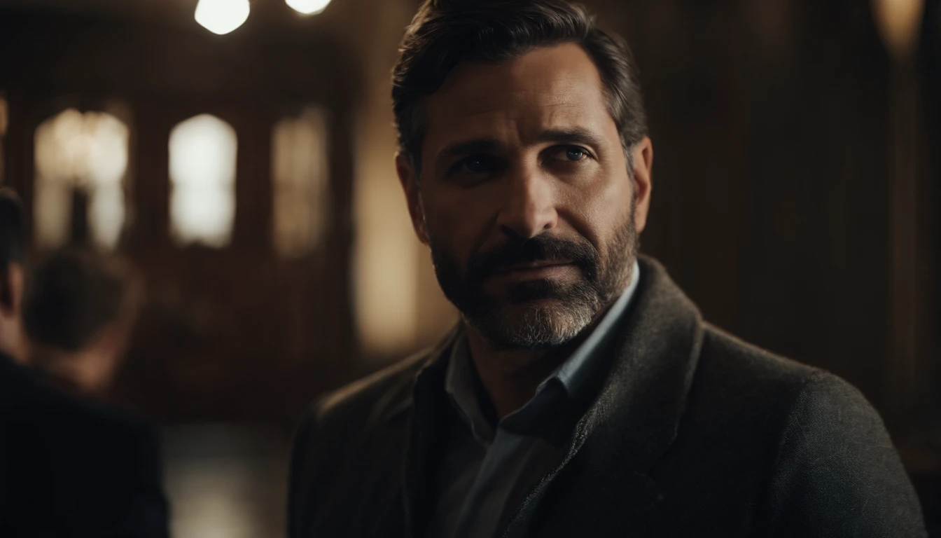 Face of 40-year-old man, rostro muy masculino mayor