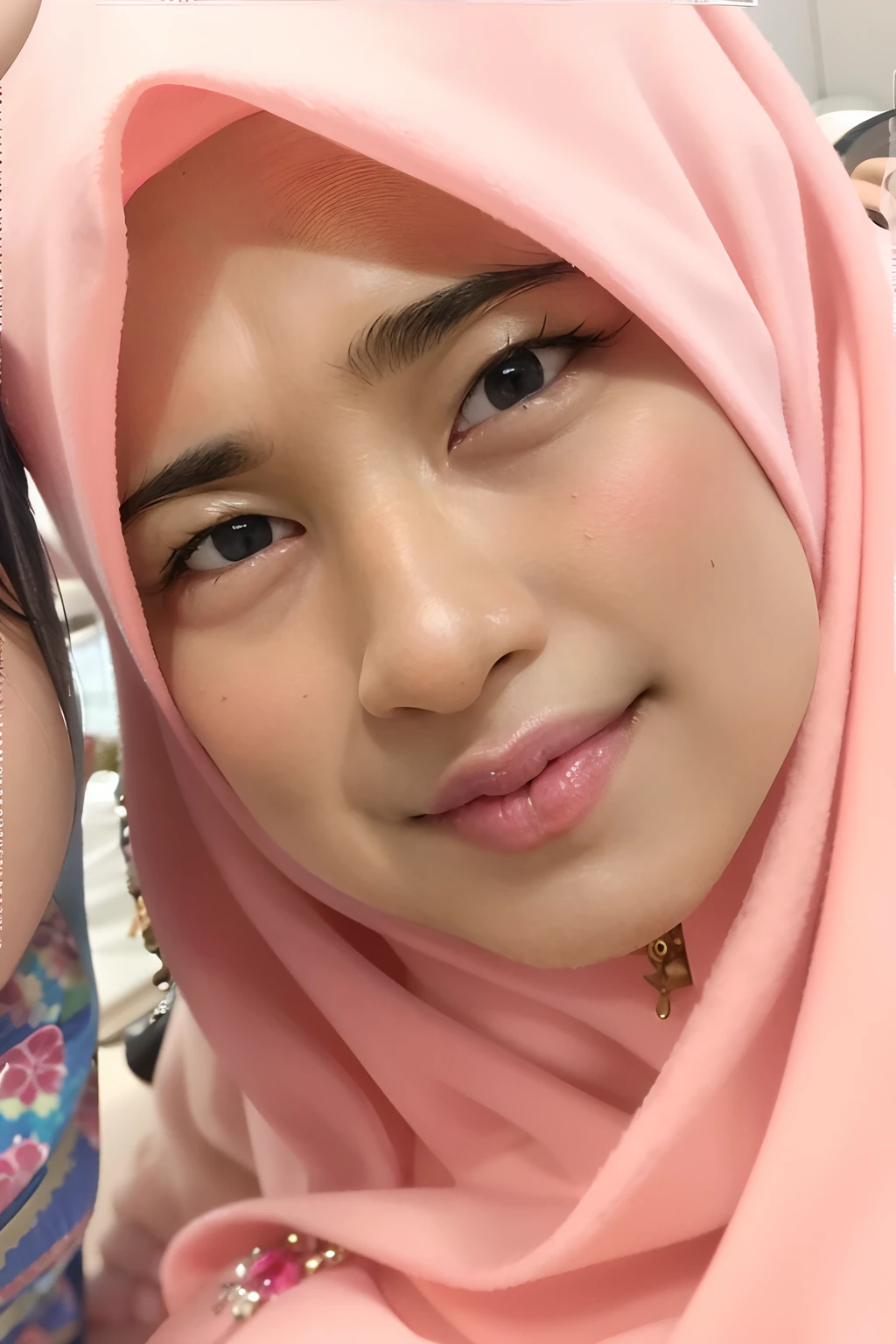 (8k, RAW photo, best quality, masterpiece:1.2), (realistic, photorealistic:1.37), 1 mature hijab woman, 25-years-old, real huge breasts, huge breasts, huge breasts, real nipples,