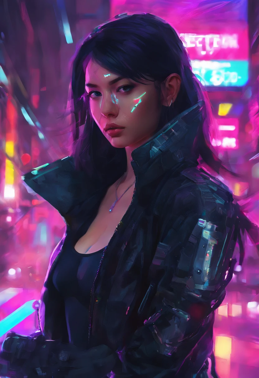 Beautiful woman, anti hero wearing black and purple uniform, laser katana sword in hand, white skin, long black hair, portrait, Jeff Bridges, ((cartoon style)), Marvel Cinematic Universe style, (((cyberpunk city in the background))), soft bokeh of futuristic city, Atey Ghailan, Jeremy Mann, Greg Manchess, Antonio Moro, trend in ArtStation, trend in CGSociety, Intricate, High Detail,  Sharp focus, dramatic and photorealistic painting art by Midjourney and Greg Rutkowski, bokeh in the background
