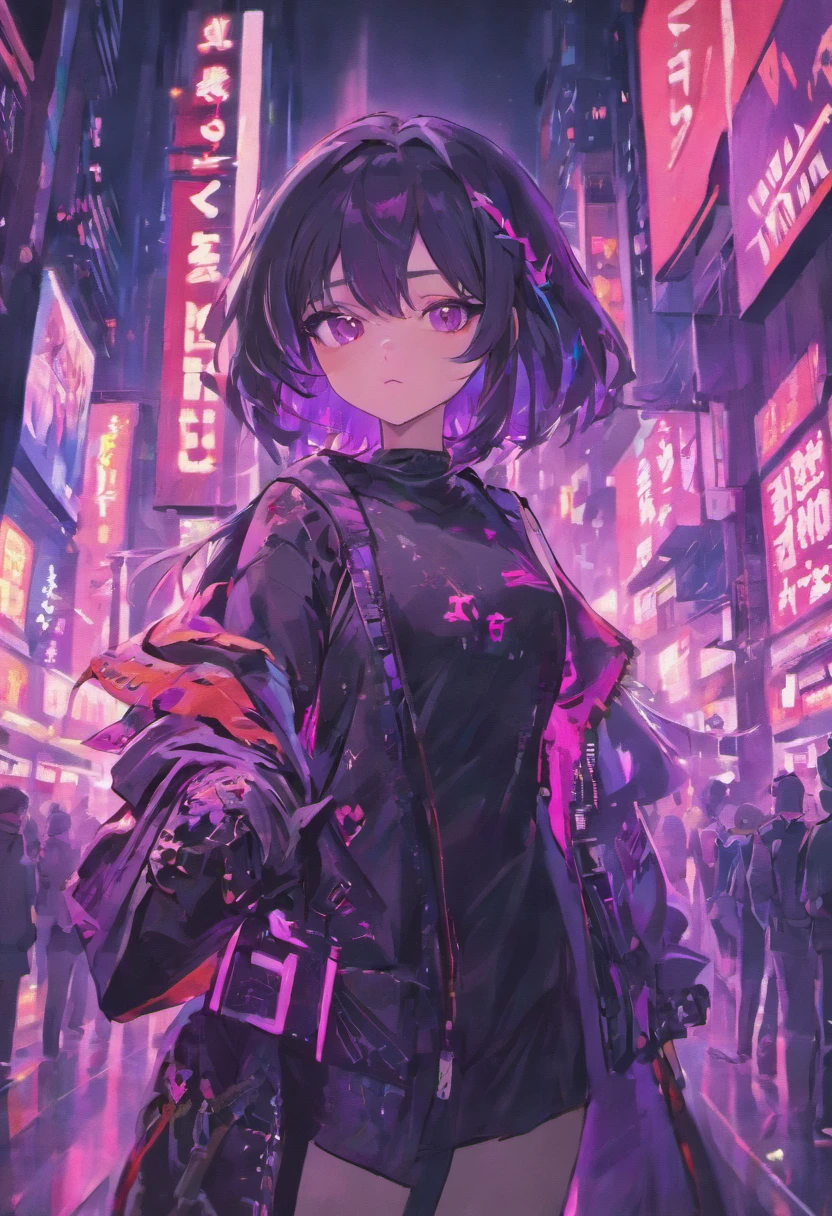 Beautiful woman, anti hero wearing black and purple uniform, laser katana sword in hand, white skin, long black hair, portrait, Jeff Bridges, ((cartoon style)), Marvel Cinematic Universe style, (((cyberpunk city in the background))), soft bokeh of futuristic city, Atey Ghailan, Jeremy Mann, Greg Manchess, Antonio Moro, trend in ArtStation, trend in CGSociety, Intricate, High Detail, Sharp focus, dramatic and photorealistic painting art by Midjourney and Greg Rutkowski, bokeh in the background