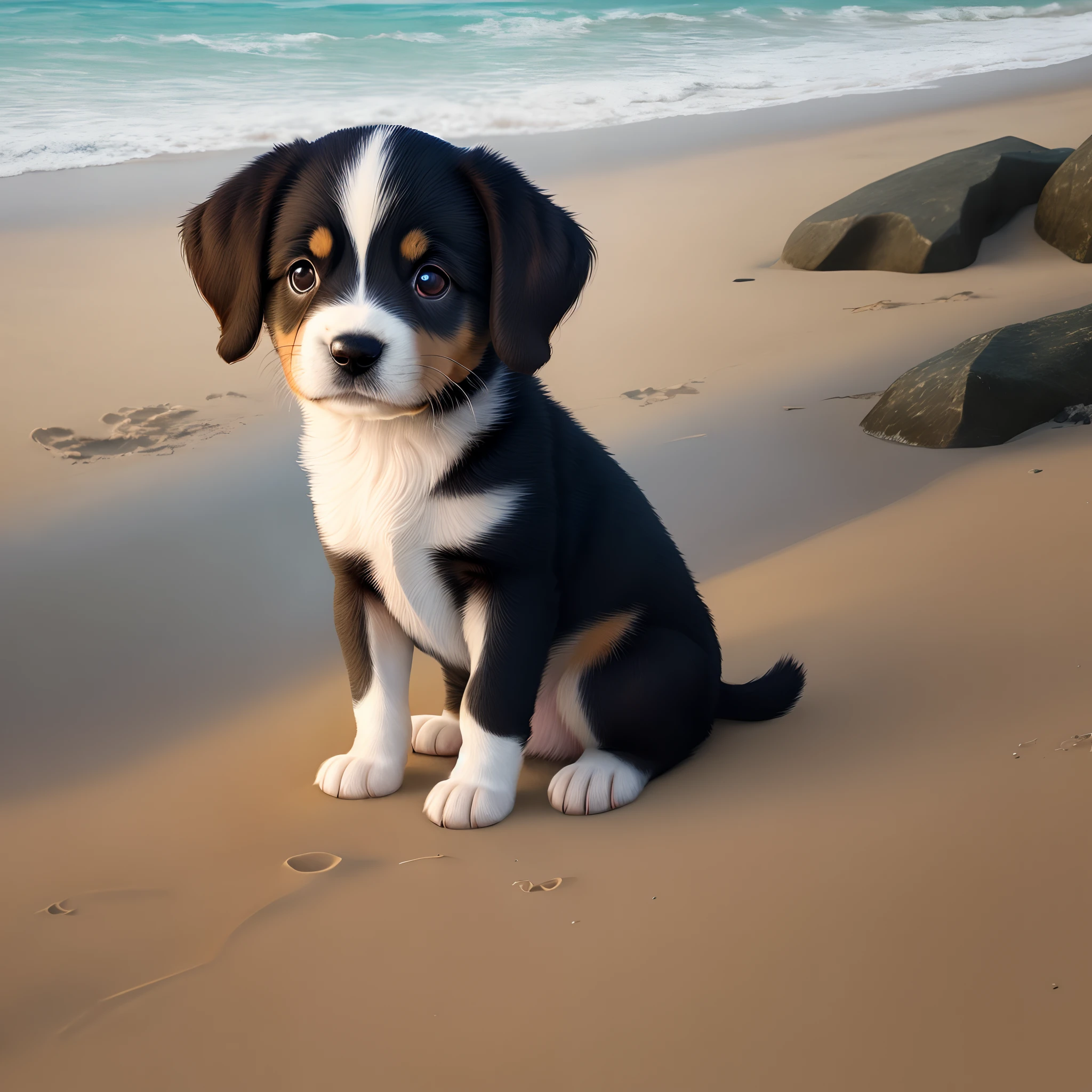 Puppy on the beach