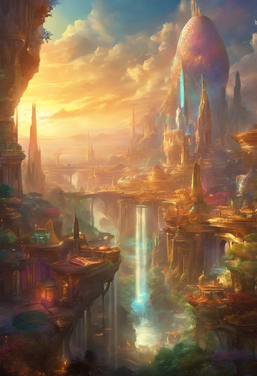 City of Progress、Futuristic cities、World of Cyberpunk、Great color with gloss、Thriving neon buildings、、The future of utopia、Highly detailed HDR、Perfect、Stunning progressive architecture、The perfect world、Reflective surfaces、Underground scattering、Perfect building、Beyond imagination、8K、Global Illumination、wide angles、Divine Rays、World of Dreams