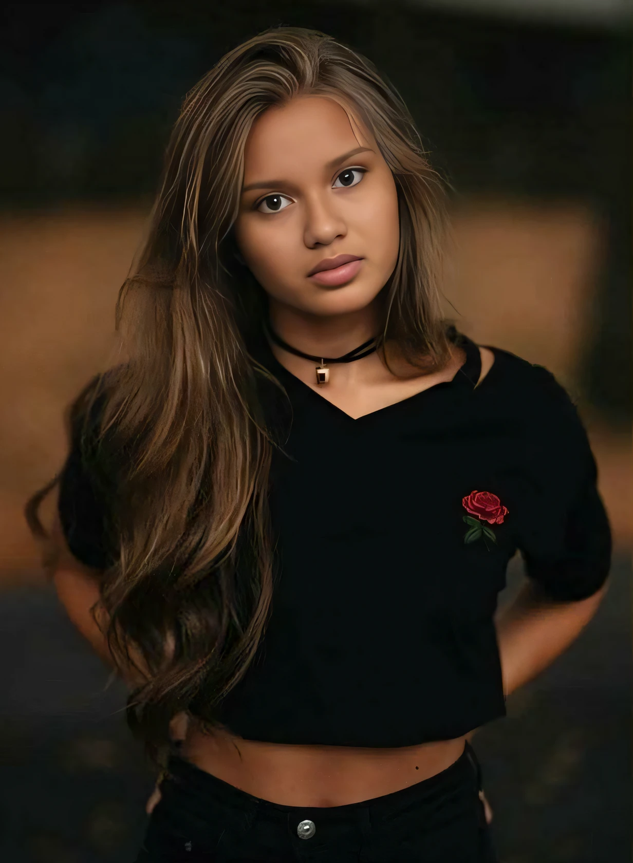 um close up de uma mulher com cabelos longos vestindo uma camisa preta, lindo modelo jovem,  jovem bonita, 1 6 anos, meninao bonita, modelo bonito, modelo bonito da menina, meniem bonitan Dasha, modelo muito bonito, bonito muito jovem, menina muito bonita, 18 jovem adolescente, com cabelos longos, jovem com cabelo longo