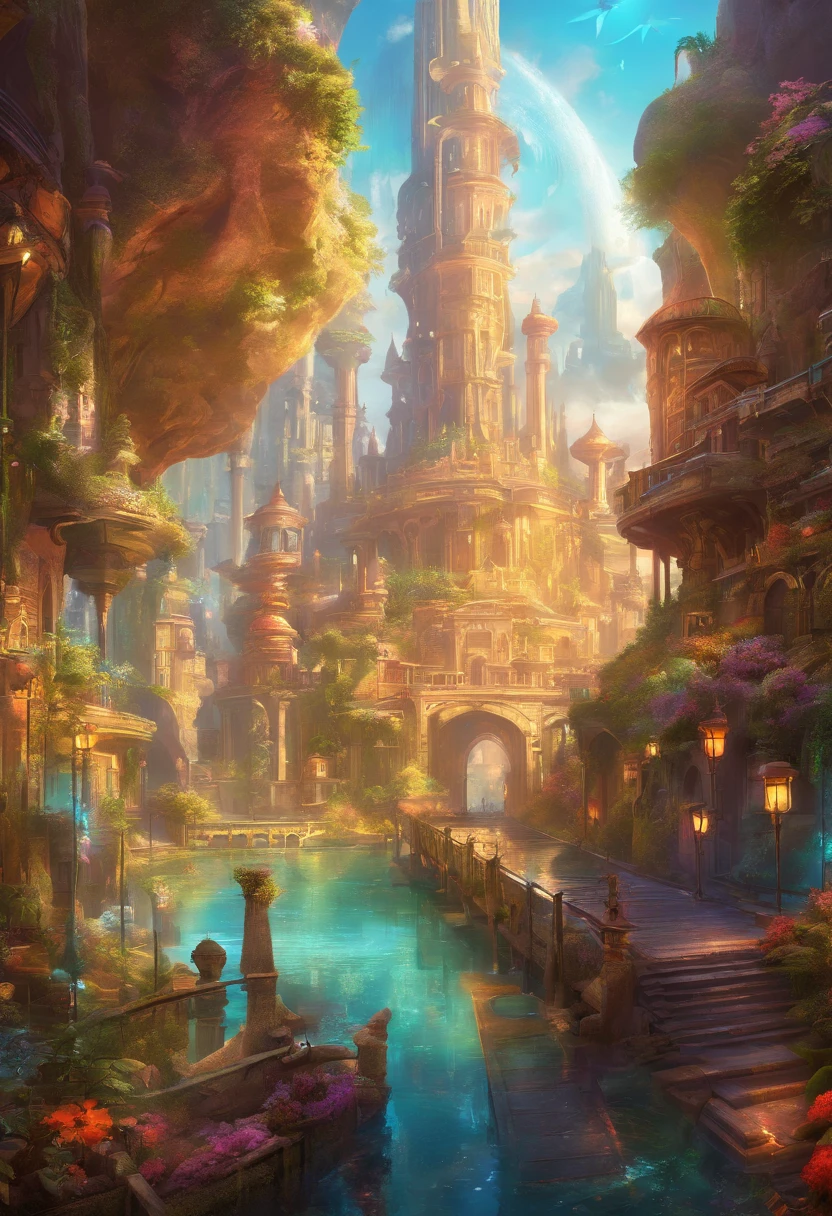 City of Progress、Futuristic cities、World of Cyberpunk、Great color with gloss、Thriving Neon Building、Highly detailed HDR、Perfect、The perfect world、Reflective surfaces、Underground scattering、Beyond imagination、8K、Global Illumination、wide angles、World of Dreams