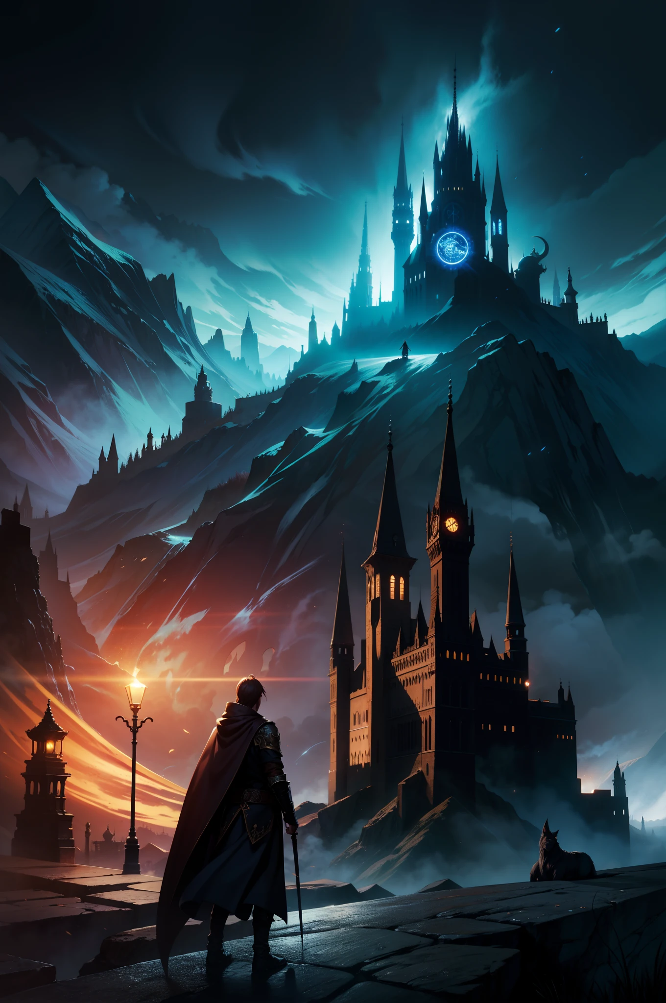 Night environment,Fantasy style,Magicians vs demons