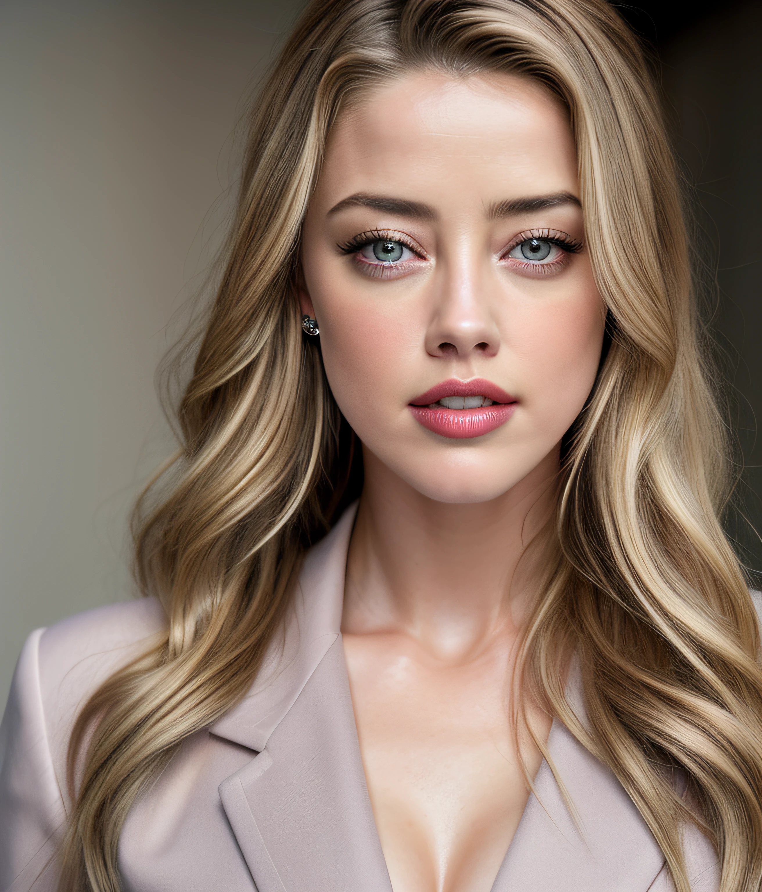 fashion model 24 years old, Amber Heard , [[[[closeup]]]], [[[[chest]]]], [[[[neck]]]], [[[[shoulders]]]], perfect eyes, perfect iris, perfect lips, perfect teeth, perfect skin, soft front light, glow, HDR, (muted colors:1.2)