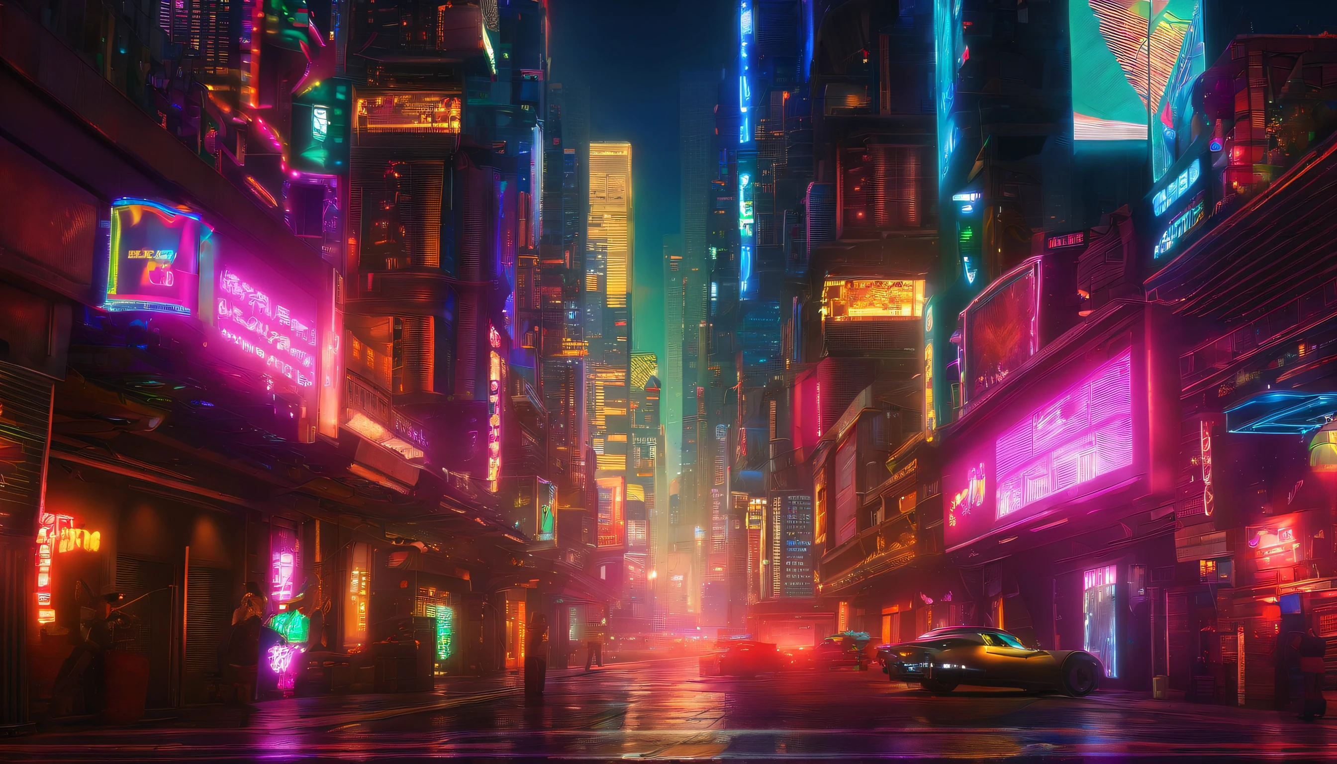 Perssonage Cyber Punk,Edificios urbanos,Con fondo negro,tmasterpiece,True restoration,Mejorar los detalles,Fujifilm XT3 Una obra maestra de la pintura realista,Mejor calidad,8k UHD,digital SLR camera