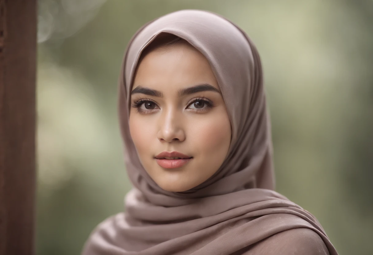 Craft an outstanding portrait that celebrates the beauty and individuality of a Malay girl in a hijab. Showcase her personality and story through creative composition and lighting. Use natural light or unique artificial lighting to add depth and character to the portrait. Pay attention to the details of her hijab, clothing, and accessories, highlighting their textures and colors. Encourage the subject to express her emotions and character through her gaze and pose, creating a compelling and empowering portrait that captures her strength and uniqueness.