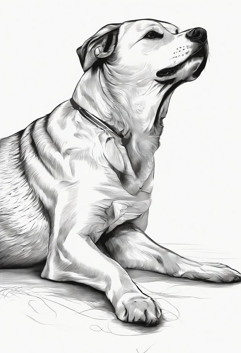 A dog gnaws on a bone