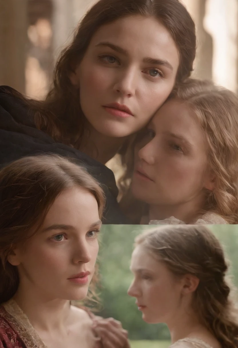3girls, (cleavage:1.1), reflection behind, blurred background, detailed eyes, long hair, pony tail, (Nsfw), (realistic:1.5), photorealistic, octane render, (unparalleled masterpiece, ultra-realistic 8k CG, perfect artwork, perfect female figure, dramatic, ray tracing, HDR:1.2), (Best Quality), fantasy, atmospheric, extremely detailed, intricate, hyper-detailed, (beautiful background, garden, flowers, trees:1.3), (perfect face), illustration, soft lighting, (specular lighting:1.4), (photorealistic face:1.2), (skindentation:1.3), dynamic pose, (full body shot), depth of field, ultra fine details, detailed clothing, detailed scenery, (perfect face, detailed face, detailed eyes) (cinematic:1.5)(Top Quality, 8k, 32k, Masterpiece, UHD: 1.3)