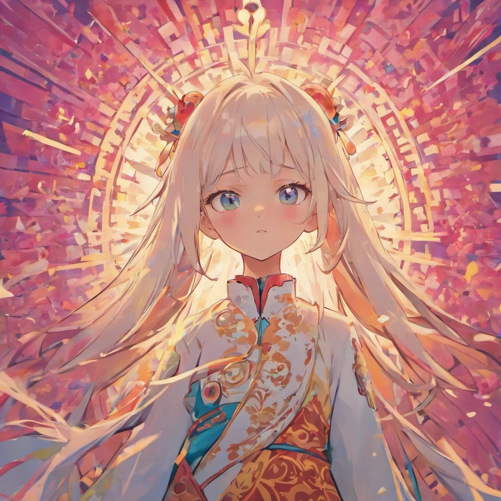 (White background:1.4),(Silhouette of a girl's head, Eyes closed, Colorful long hair, Oriental elements),(Chinese Illustration:1.3,paper art:1.3, Quilted Paper Art:1.2),( Reasonable design, Clear lines, High Sharpness,Best Quality, Very detailed, masutepiece, Movie Light Effects, 4K )